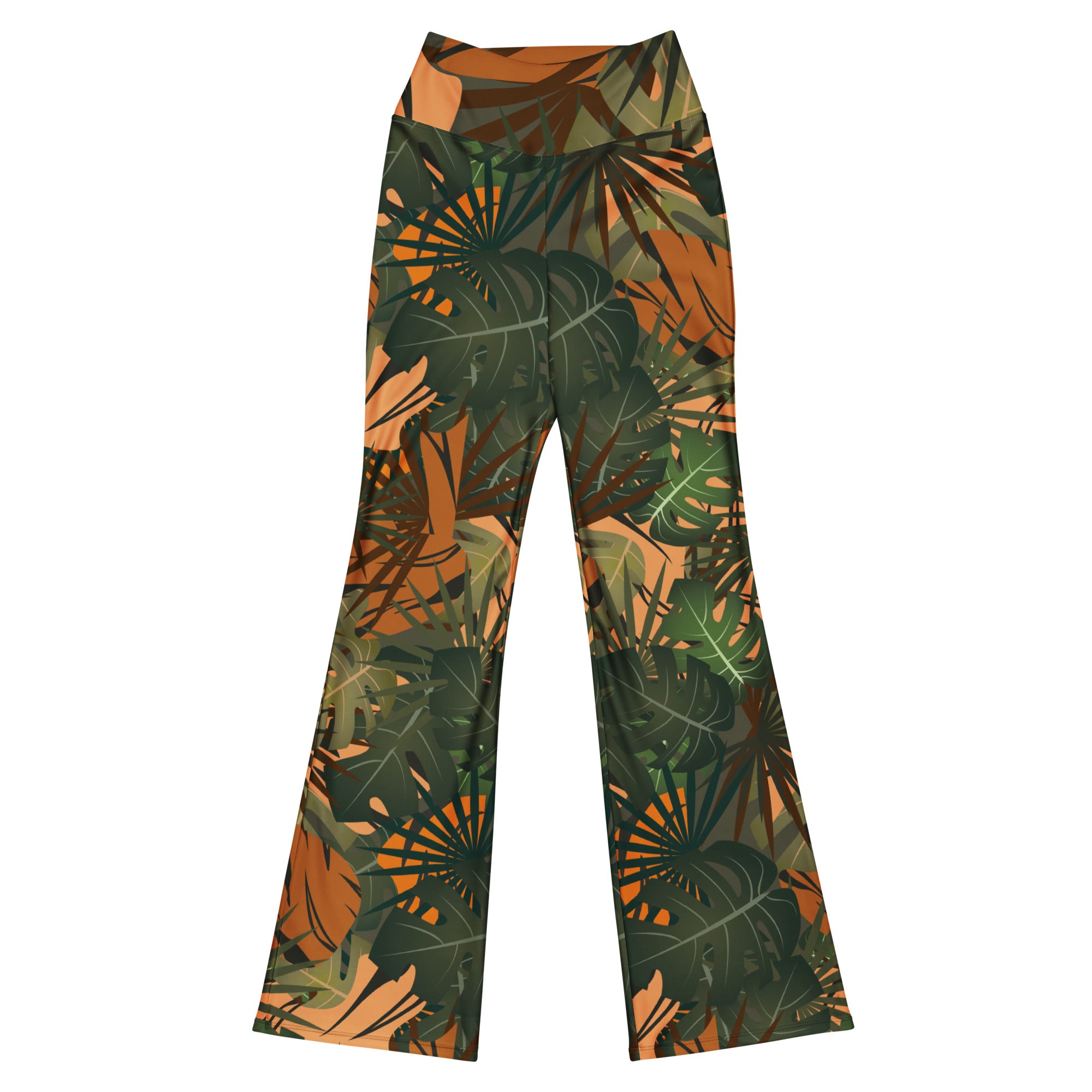 Recycled polyester flare leggings with pocket Jungle