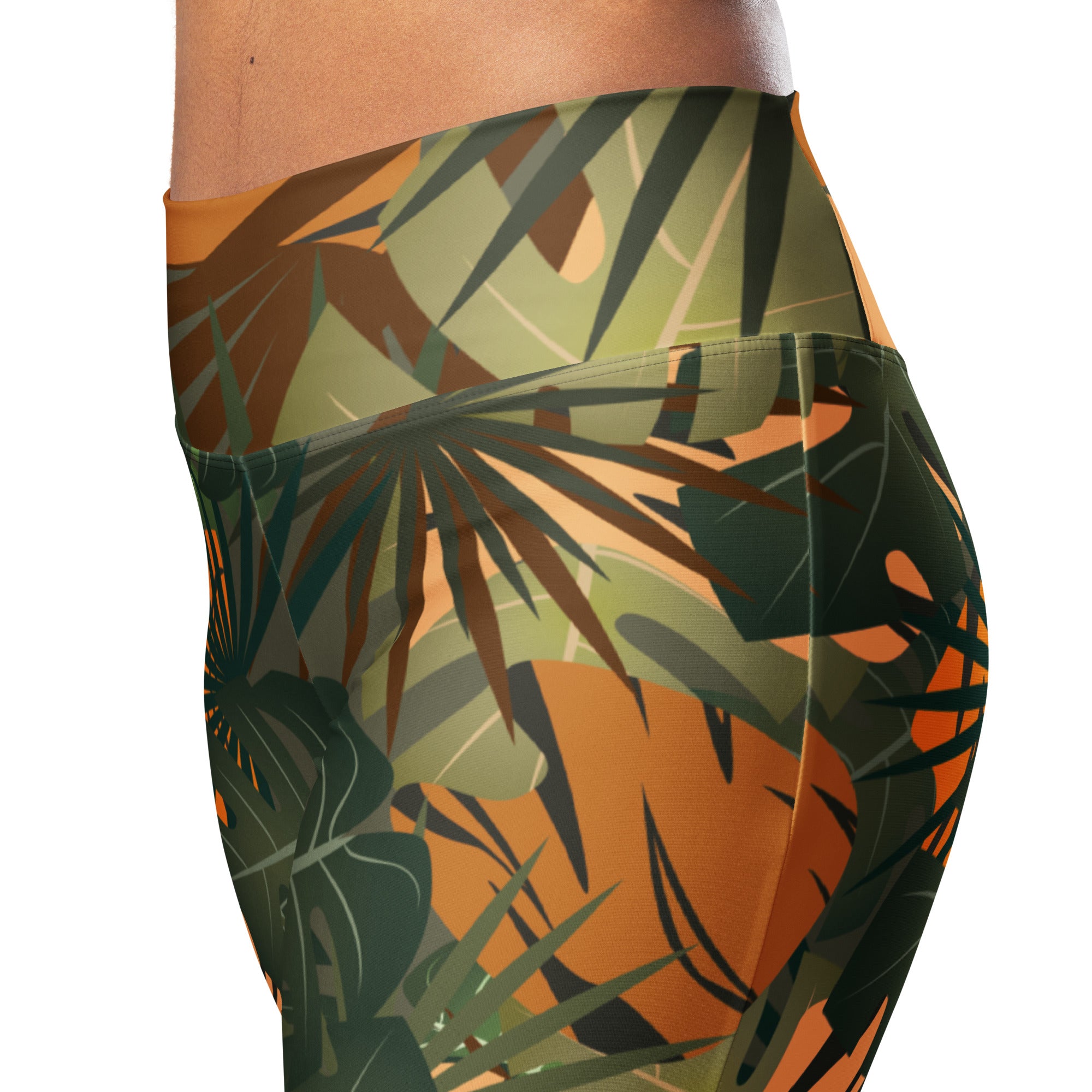 Recycled polyester flare leggings with pocket Jungle