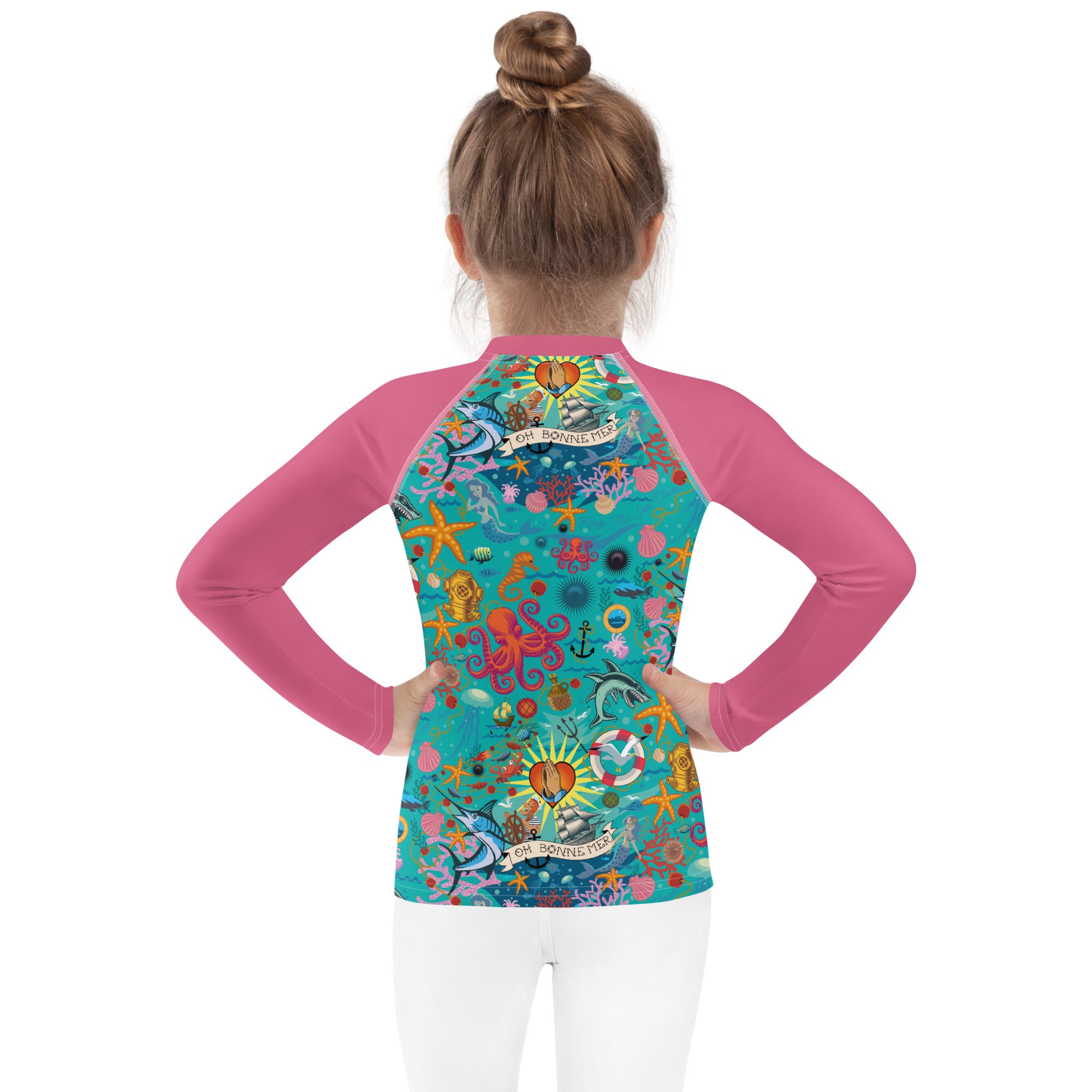 Kids Rash Guard Oh Bonne Mer Calypso Blue/Rose