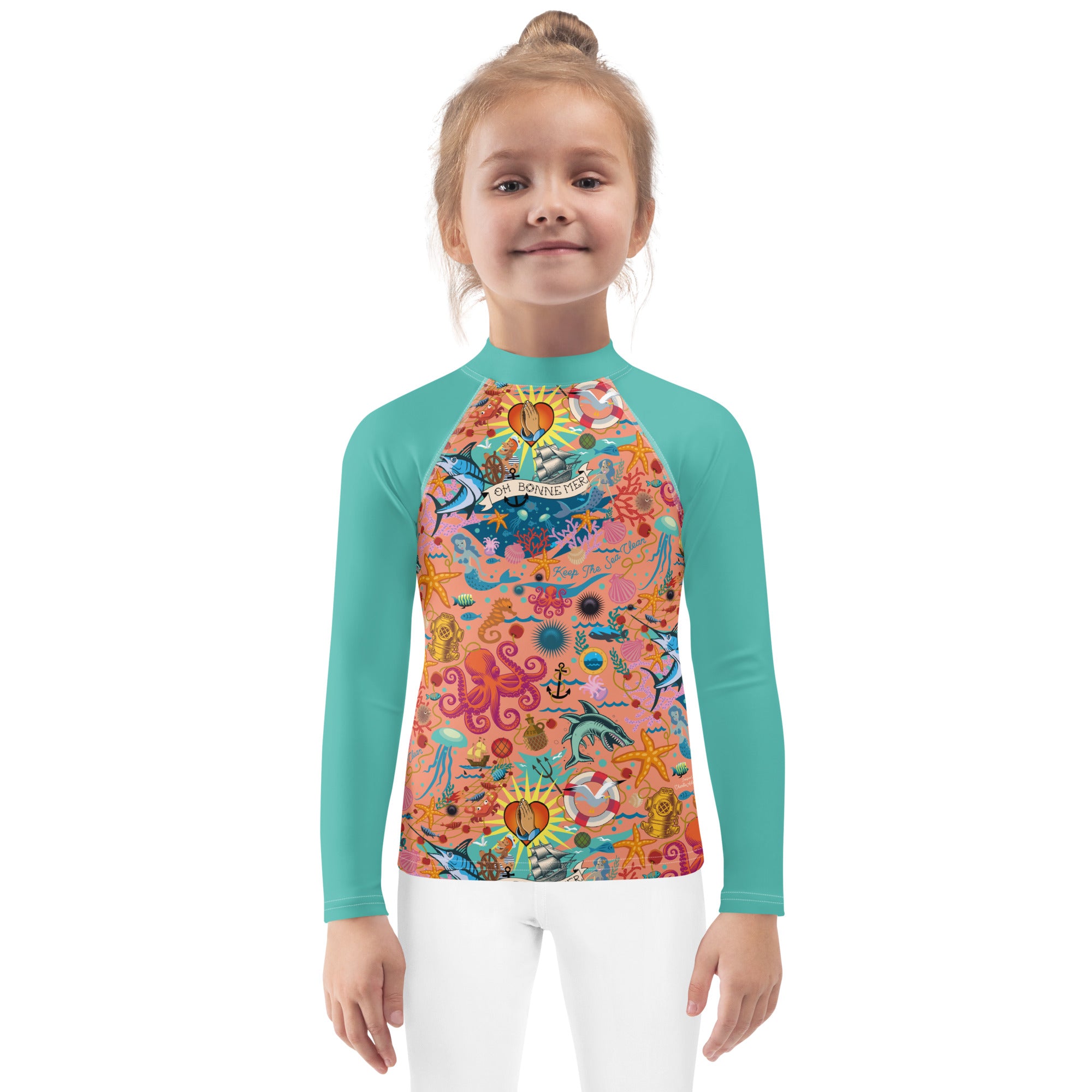 Kids Rash Guard Oh Bonne Mer Peach