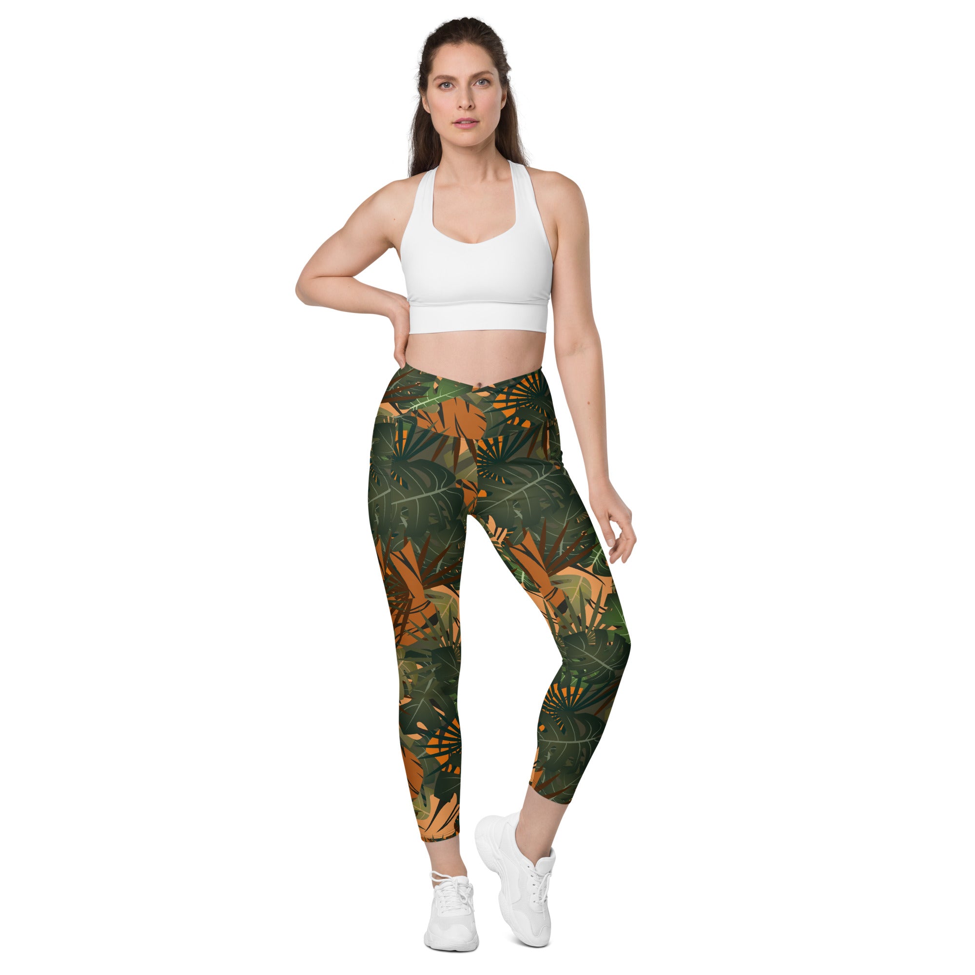 Legging écoresponsable croisé avec poches Jungle