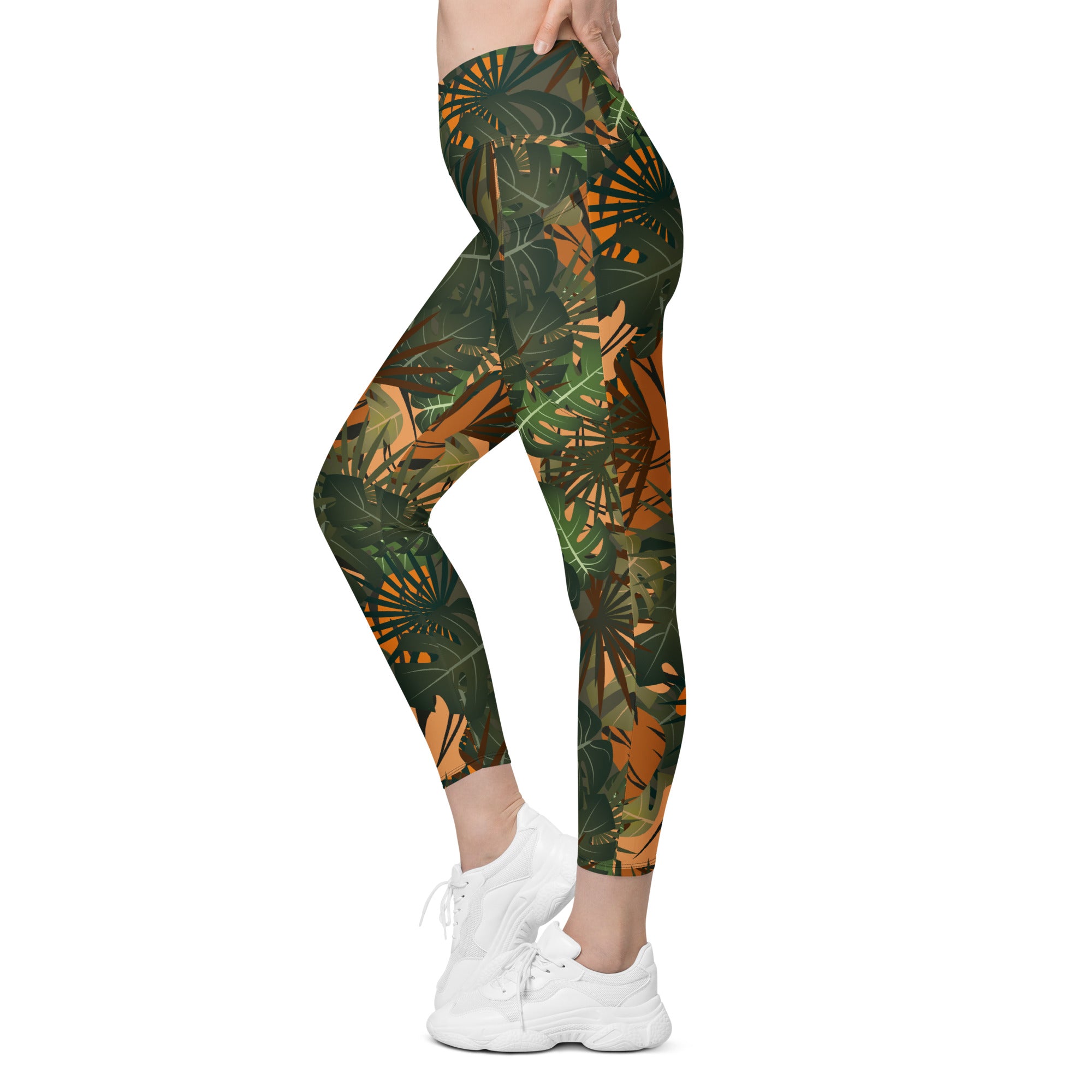 Legging écoresponsable croisé avec poches Jungle