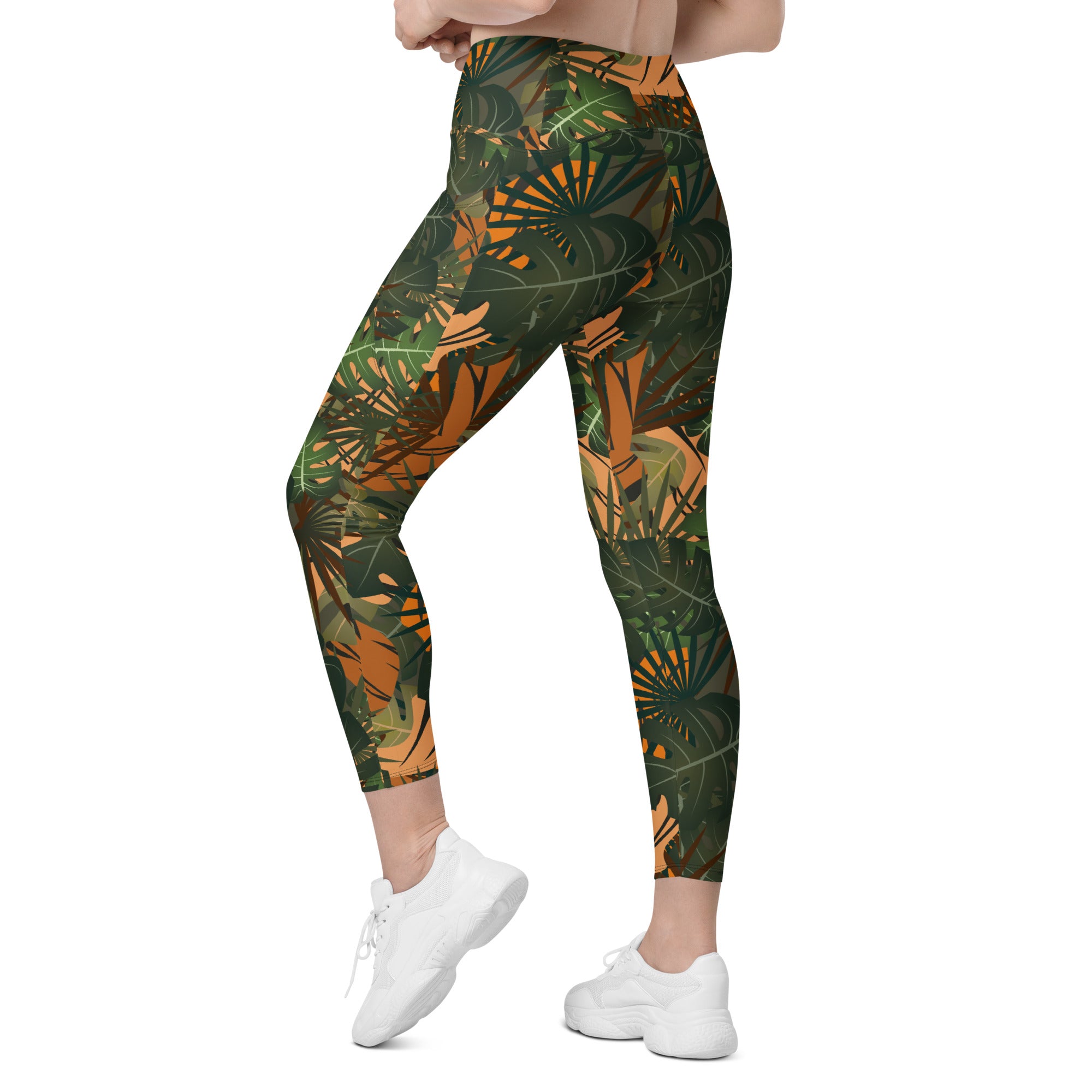 Legging écoresponsable croisé avec poches Jungle