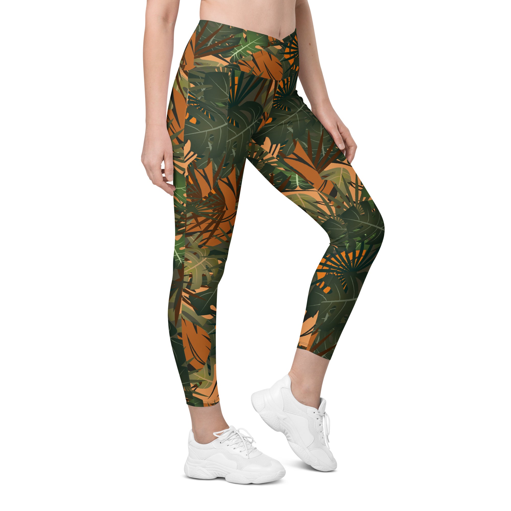 Legging écoresponsable croisé avec poches Jungle