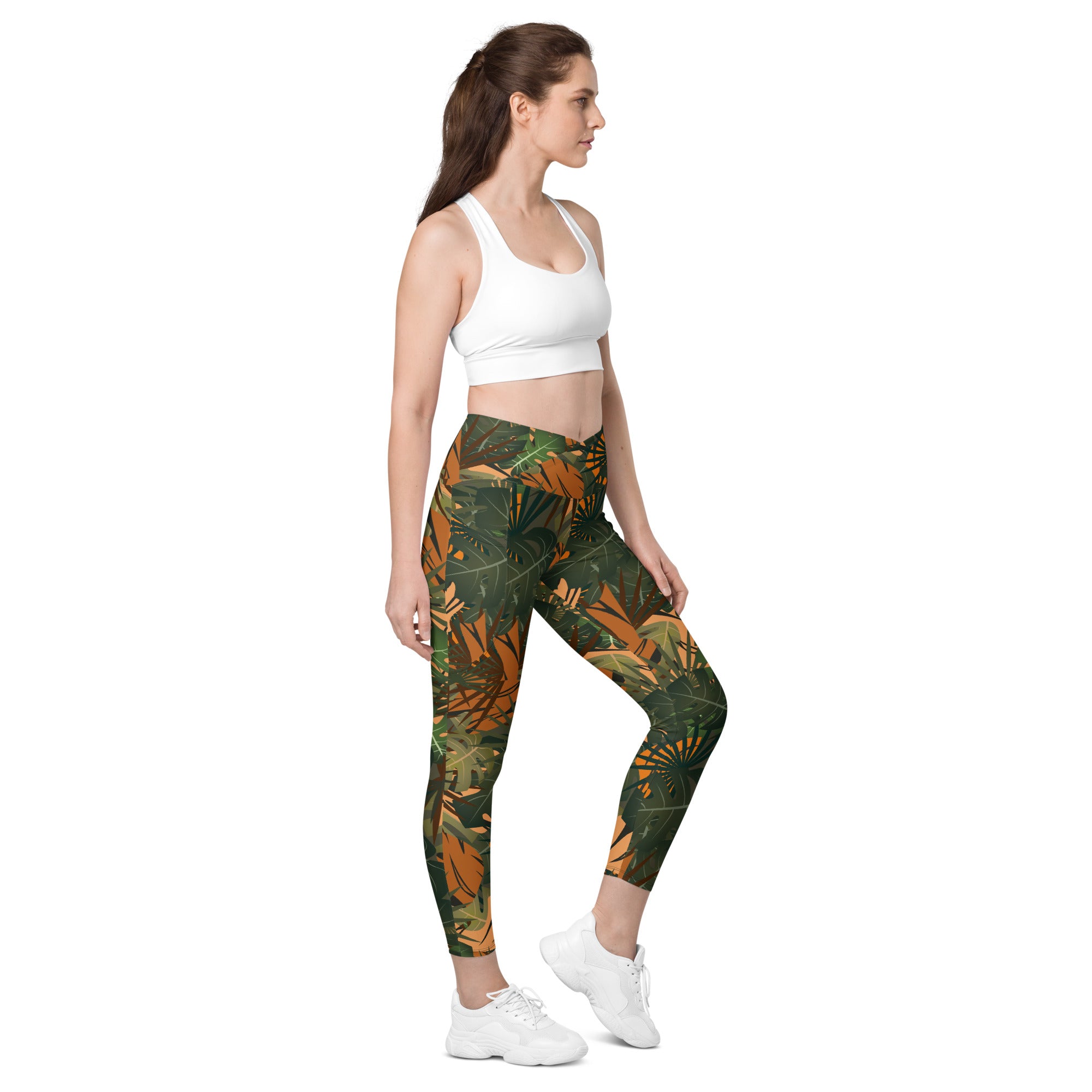 Legging écoresponsable croisé avec poches Jungle