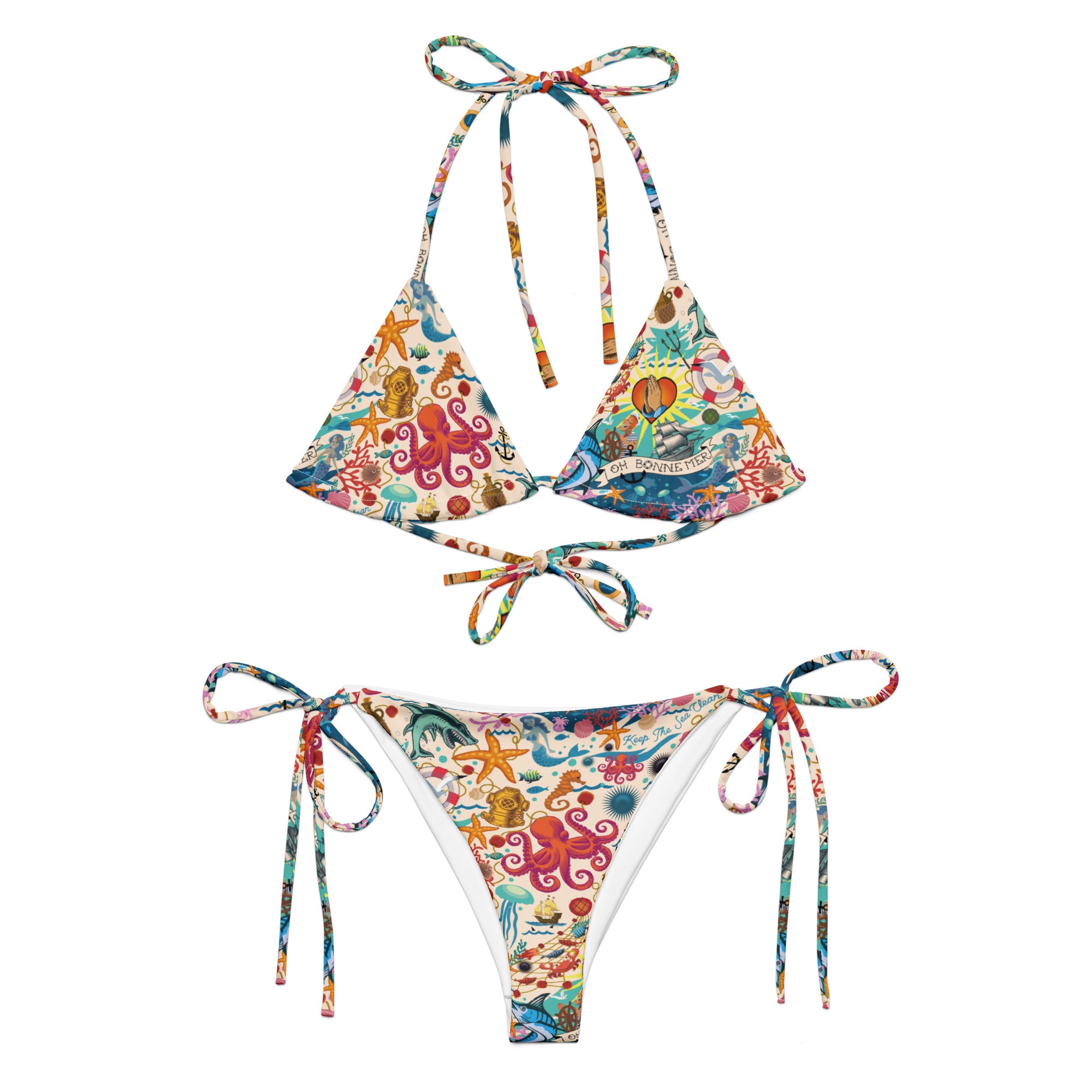 Recycled string bikini Oh Bonne Mer Cream