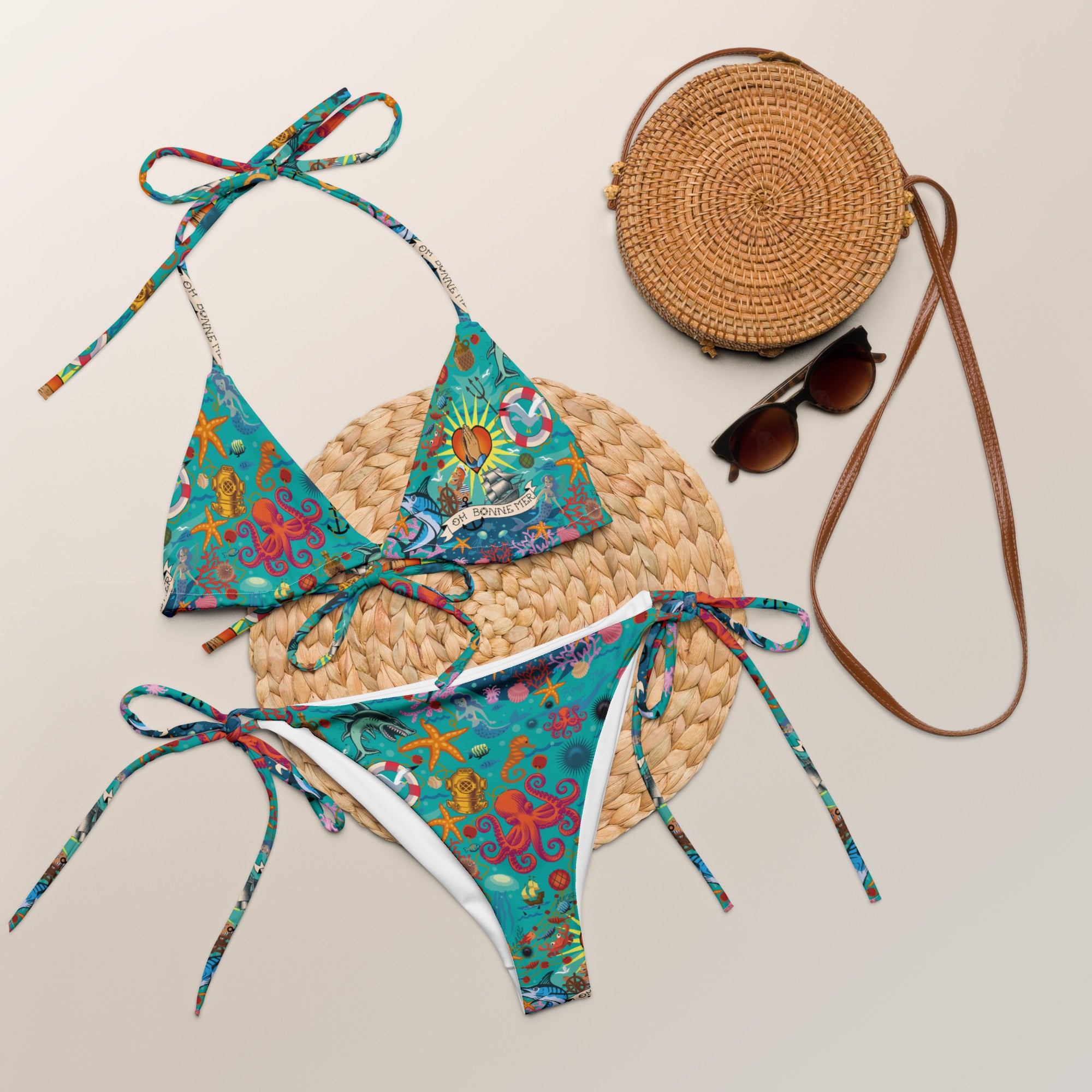 Bikini de bain recyclé Oh Bonne Mer Calypso Blue