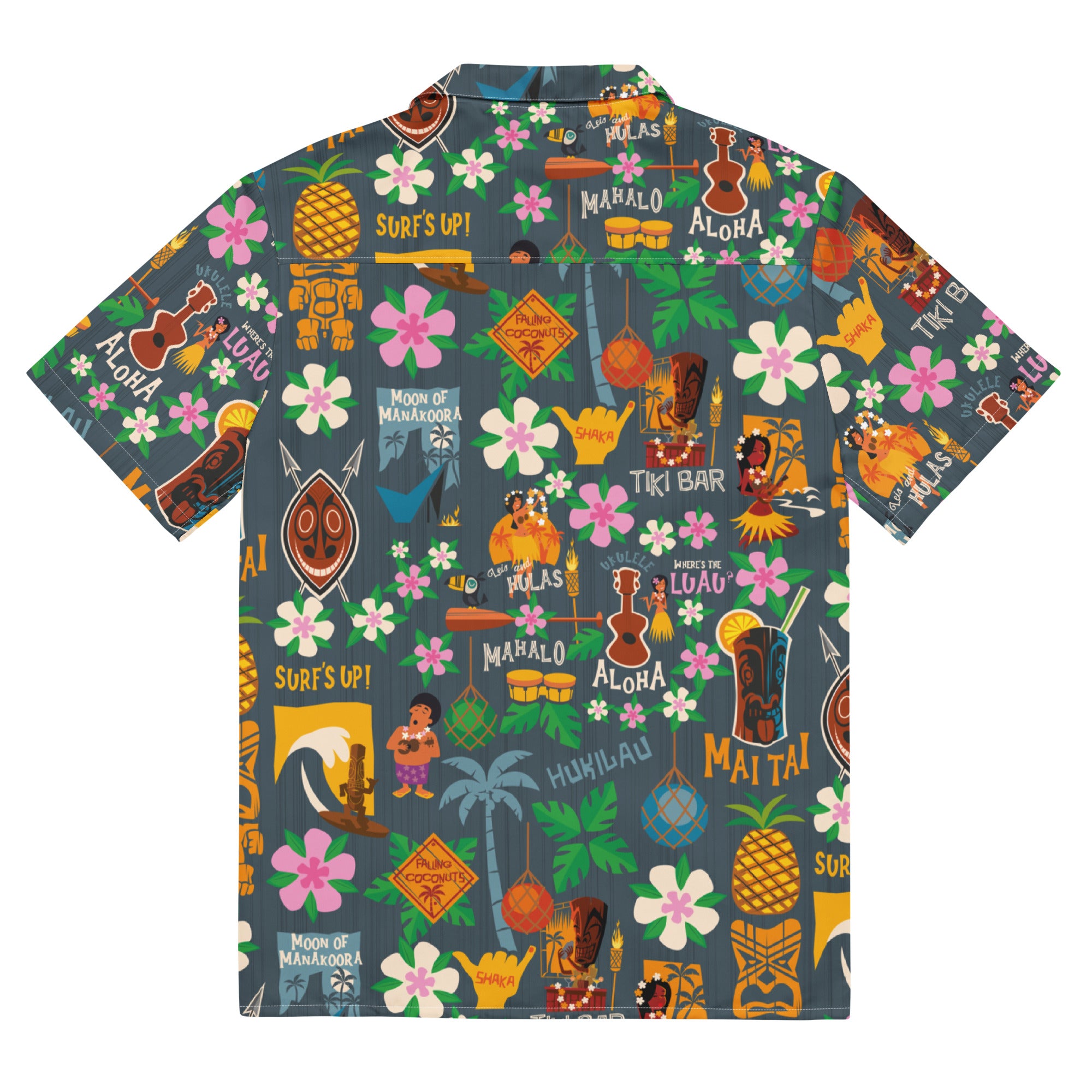 Tiki Surf Blue Hawaiian Shirt