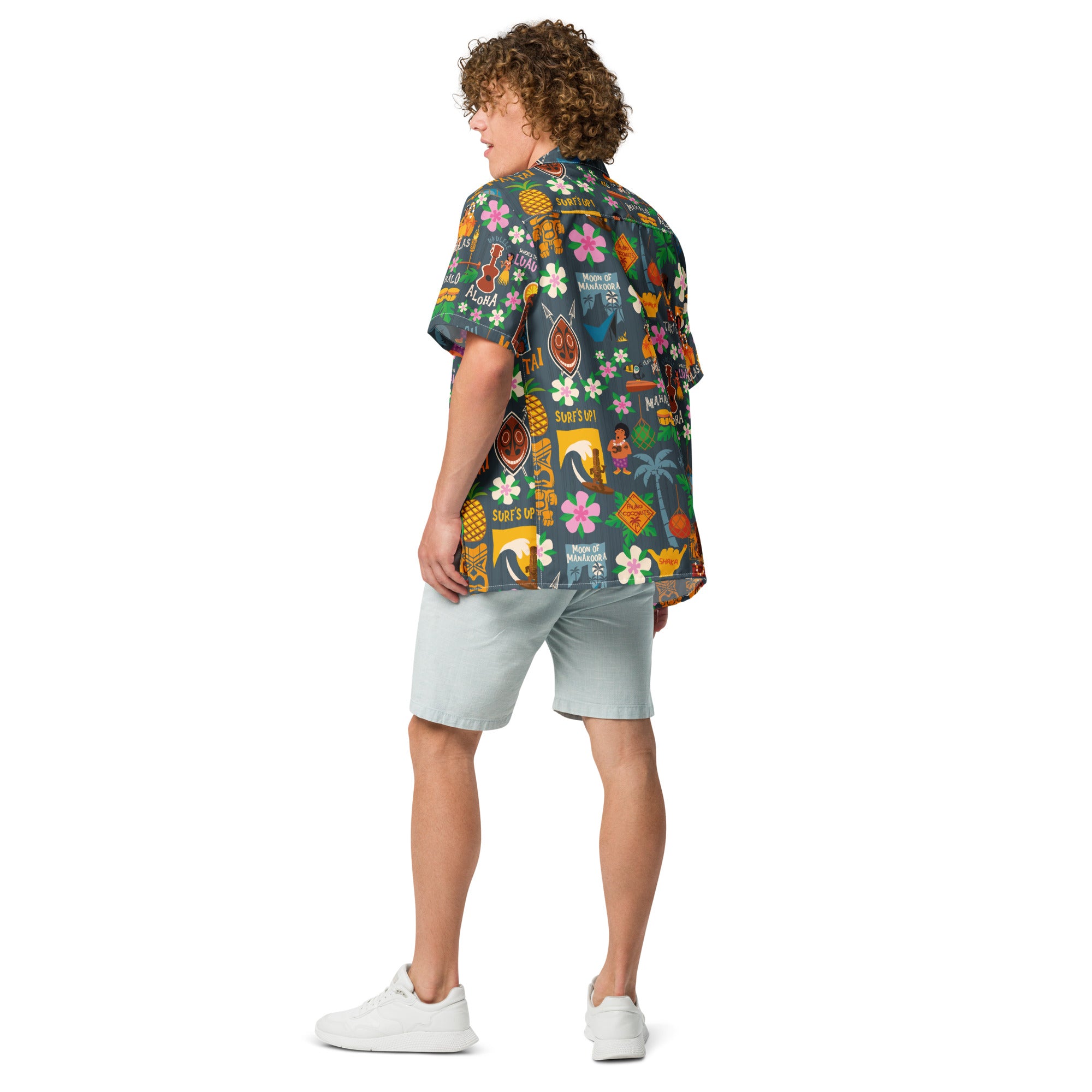 Tiki Surf Blue Hawaiian Shirt