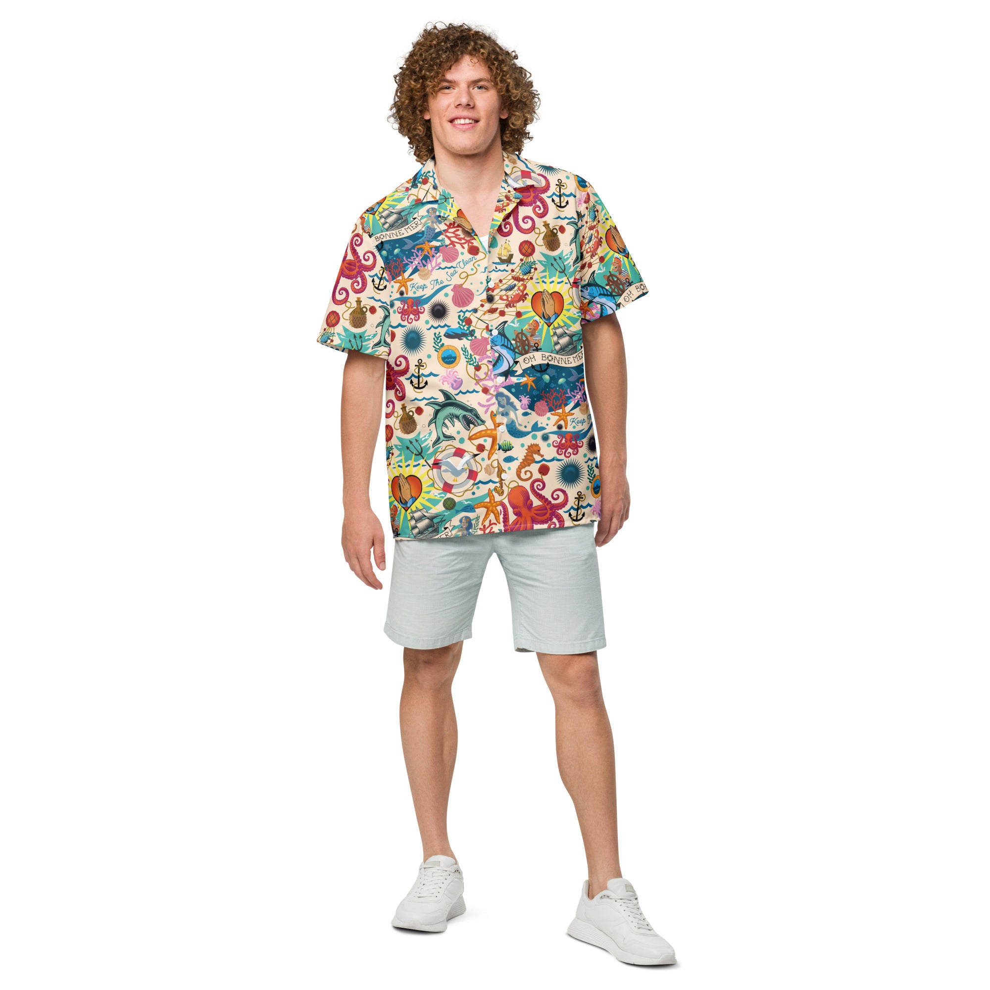 Oh Bonne Mer Cream Hawaiian Shirt