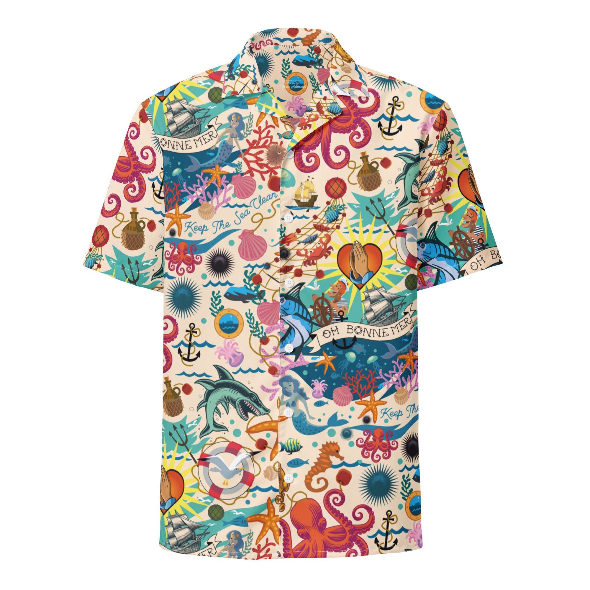 Oh Bonne Mer Cream Hawaiian Shirt