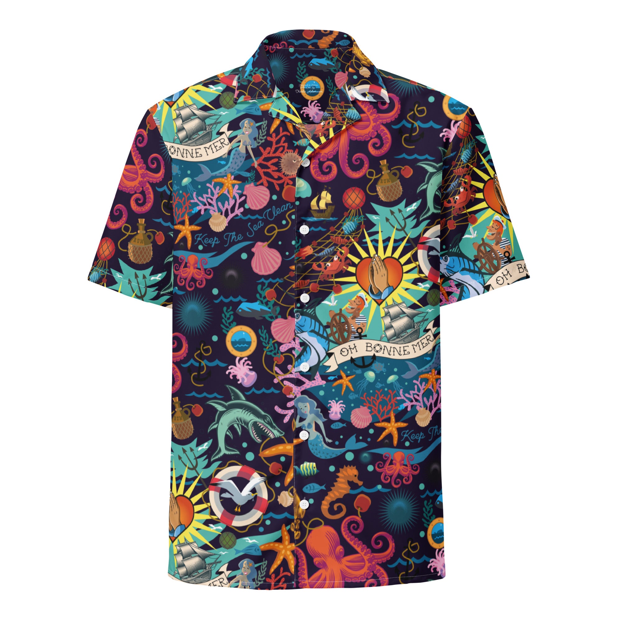 Oh Bonne Mer Dark Hawaiian Shirt