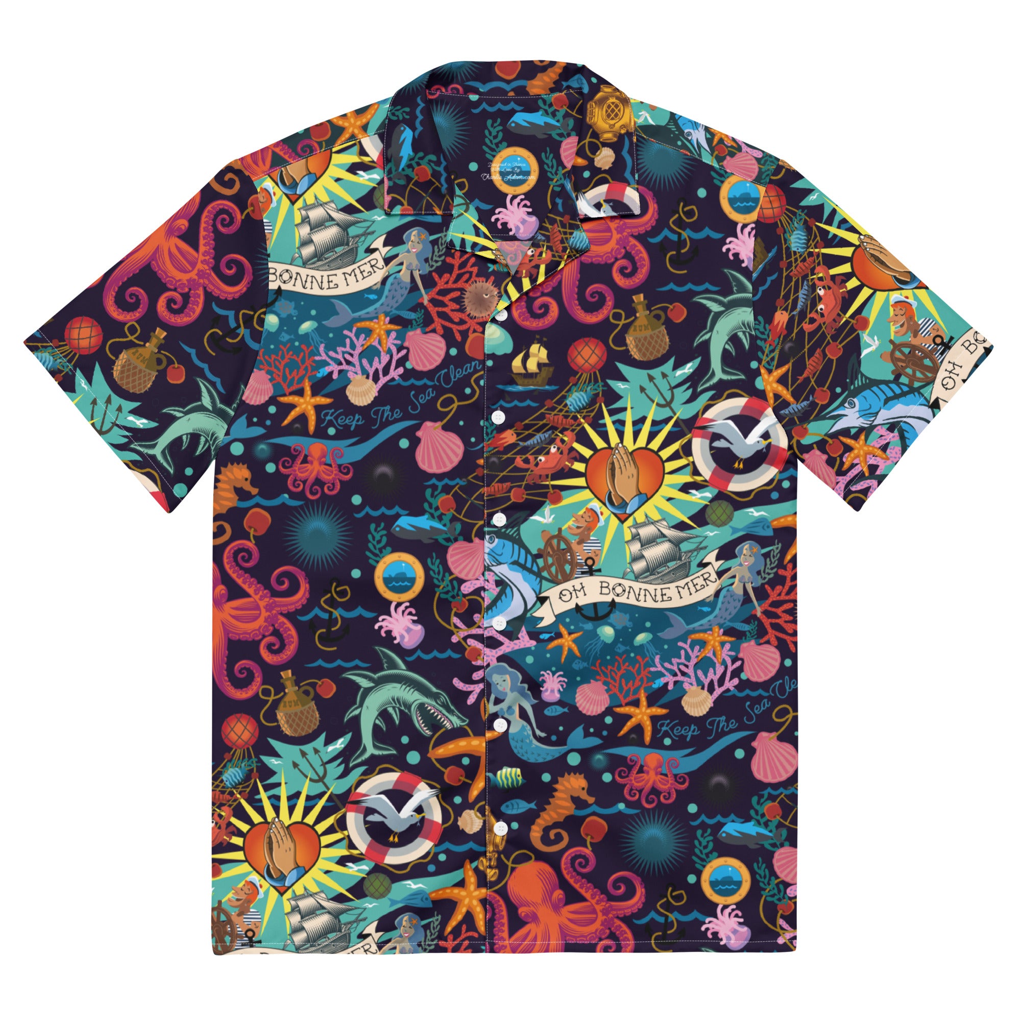 Oh Bonne Mer Dark Hawaiian Shirt