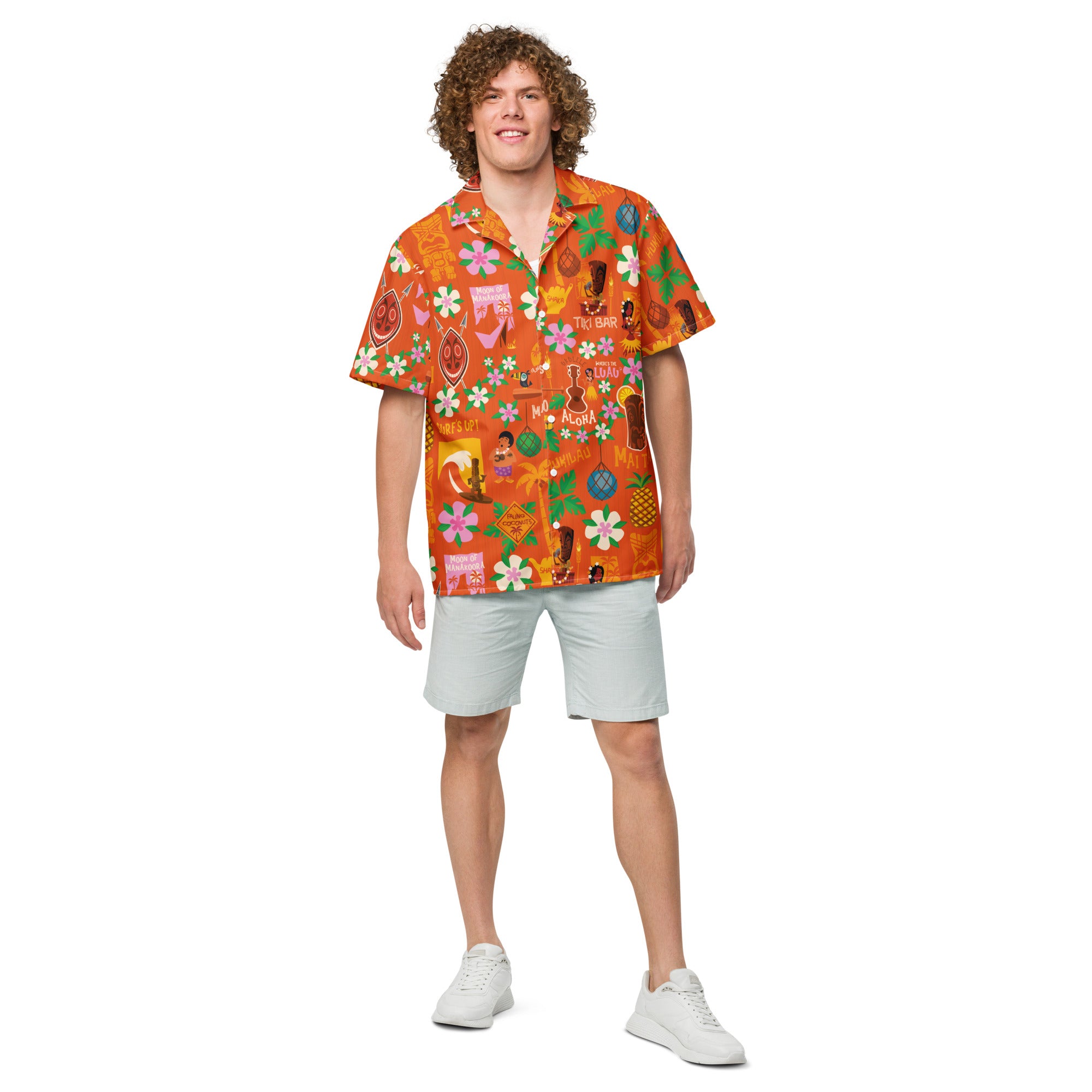 Tiki Surf Red Hawaiian Shirt