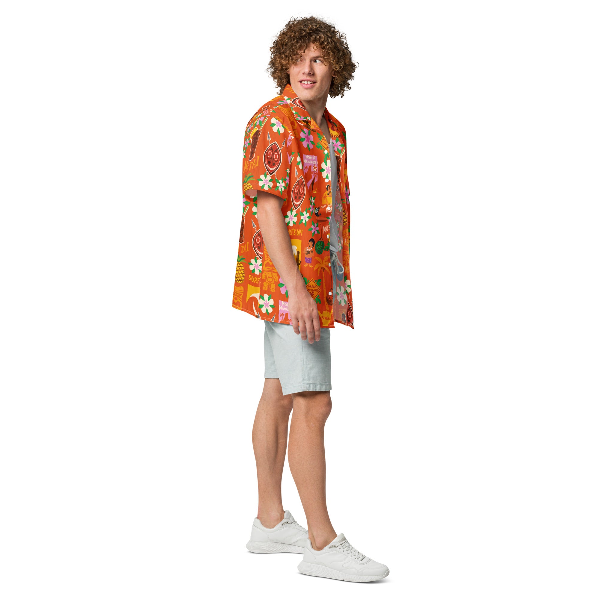 Tiki Surf Red Hawaiian Shirt