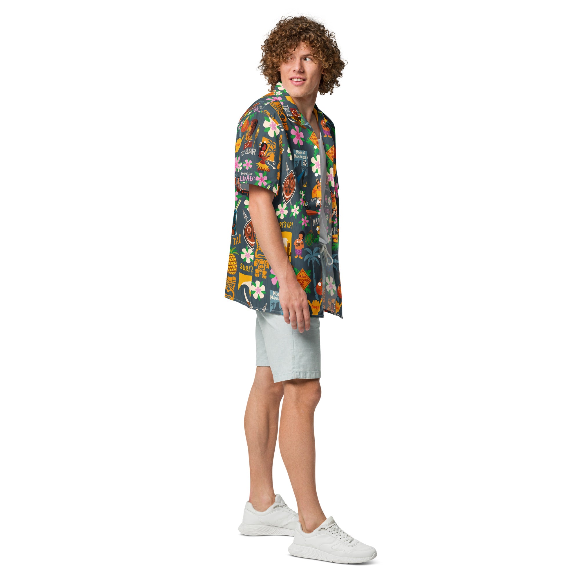 Tiki Surf Blue Hawaiian Shirt