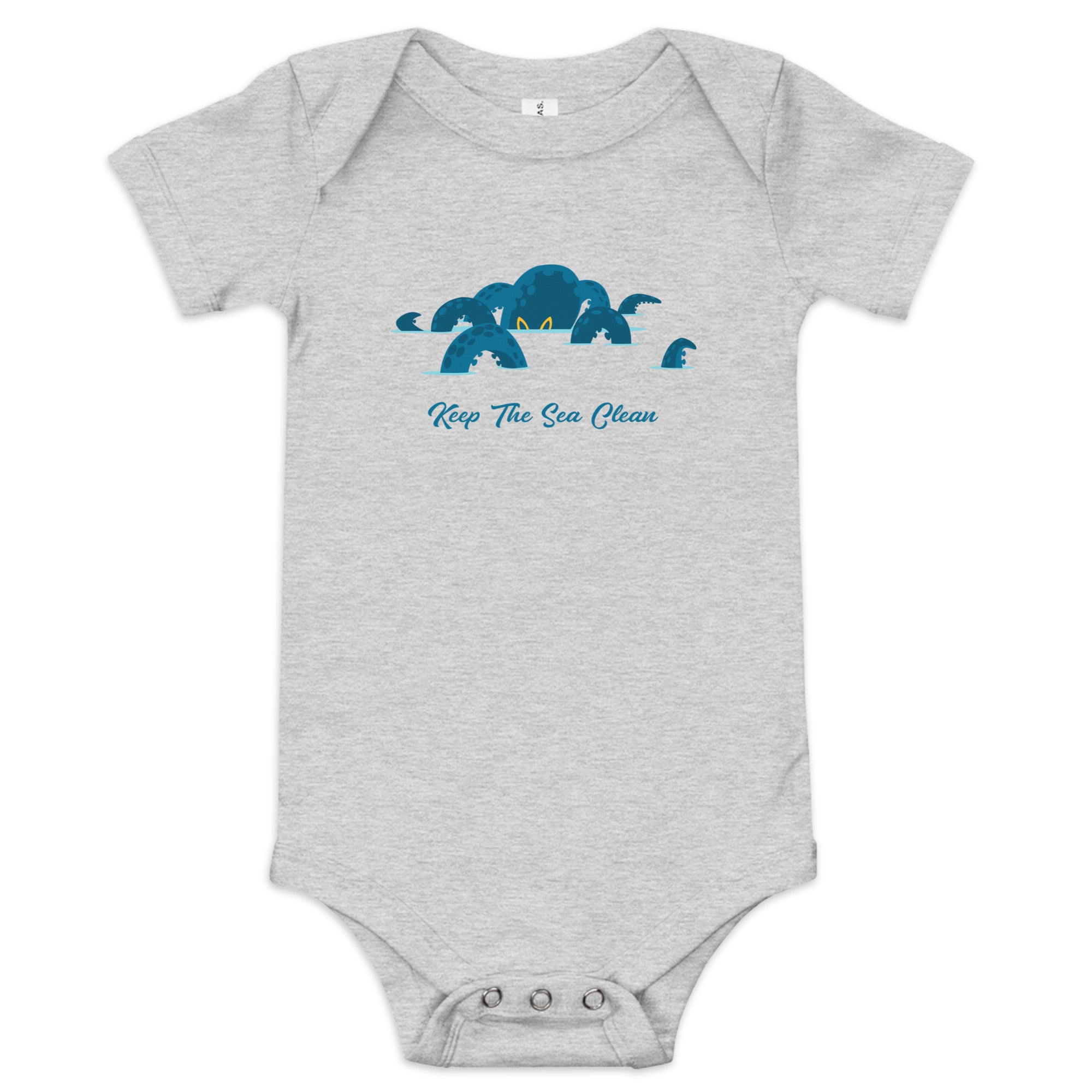 Baby short sleeve one piece Octopus Blue