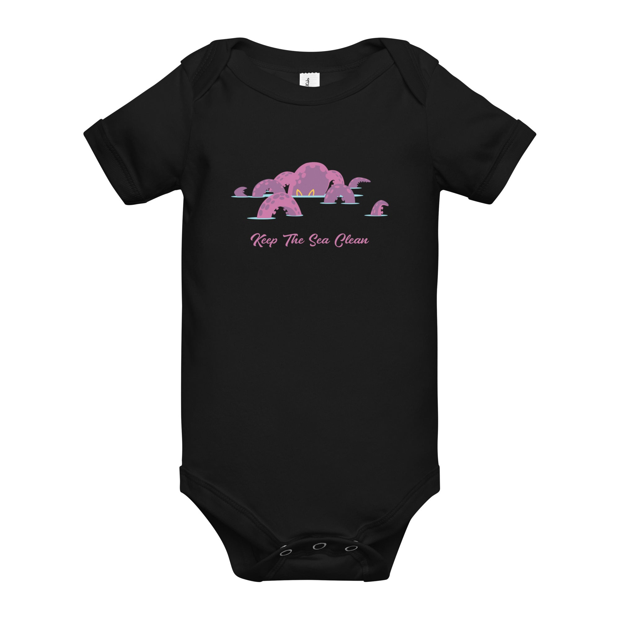 Baby short sleeve one piece Octopus Purple