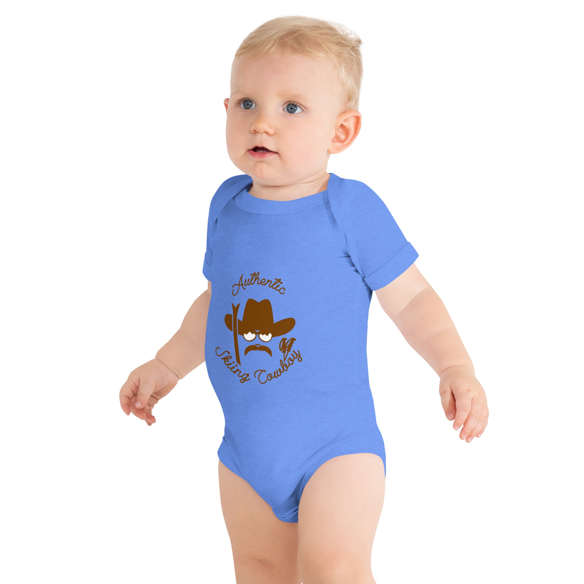 Baby short sleeve one piece Authentic Skiing Cowboy