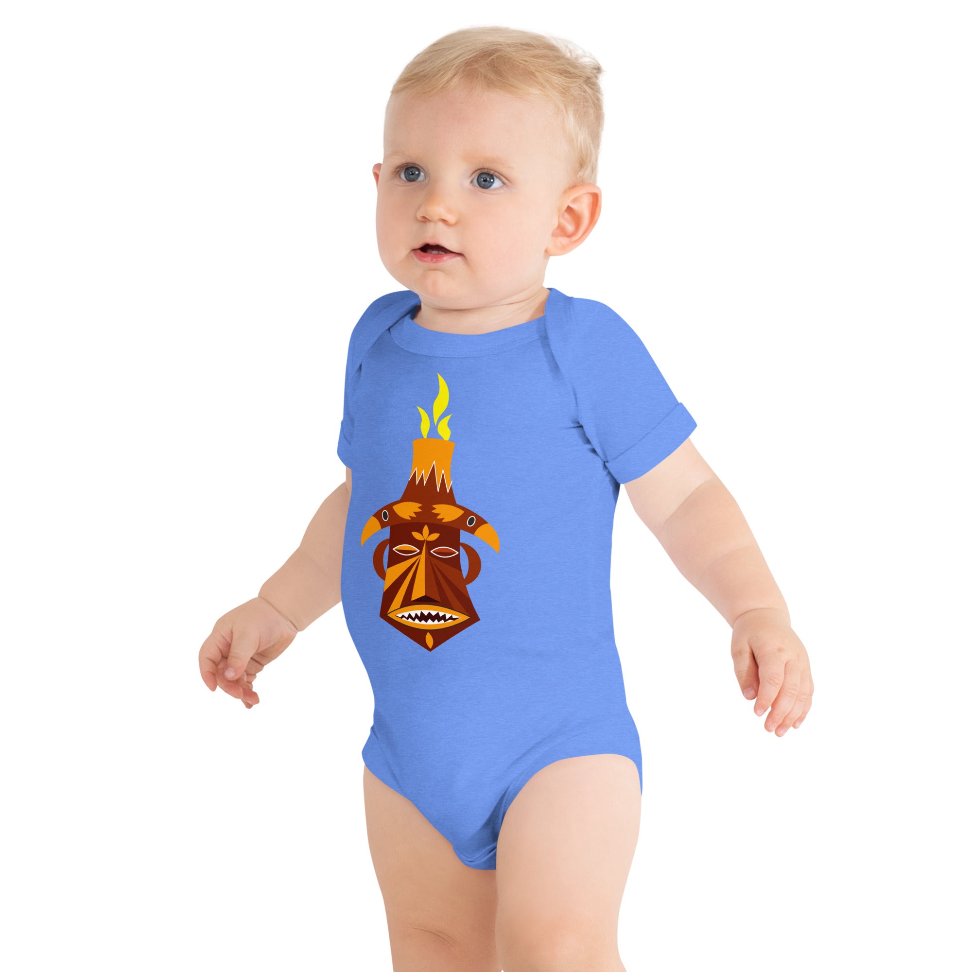 Baby short sleeve one piece Pele Tiki God