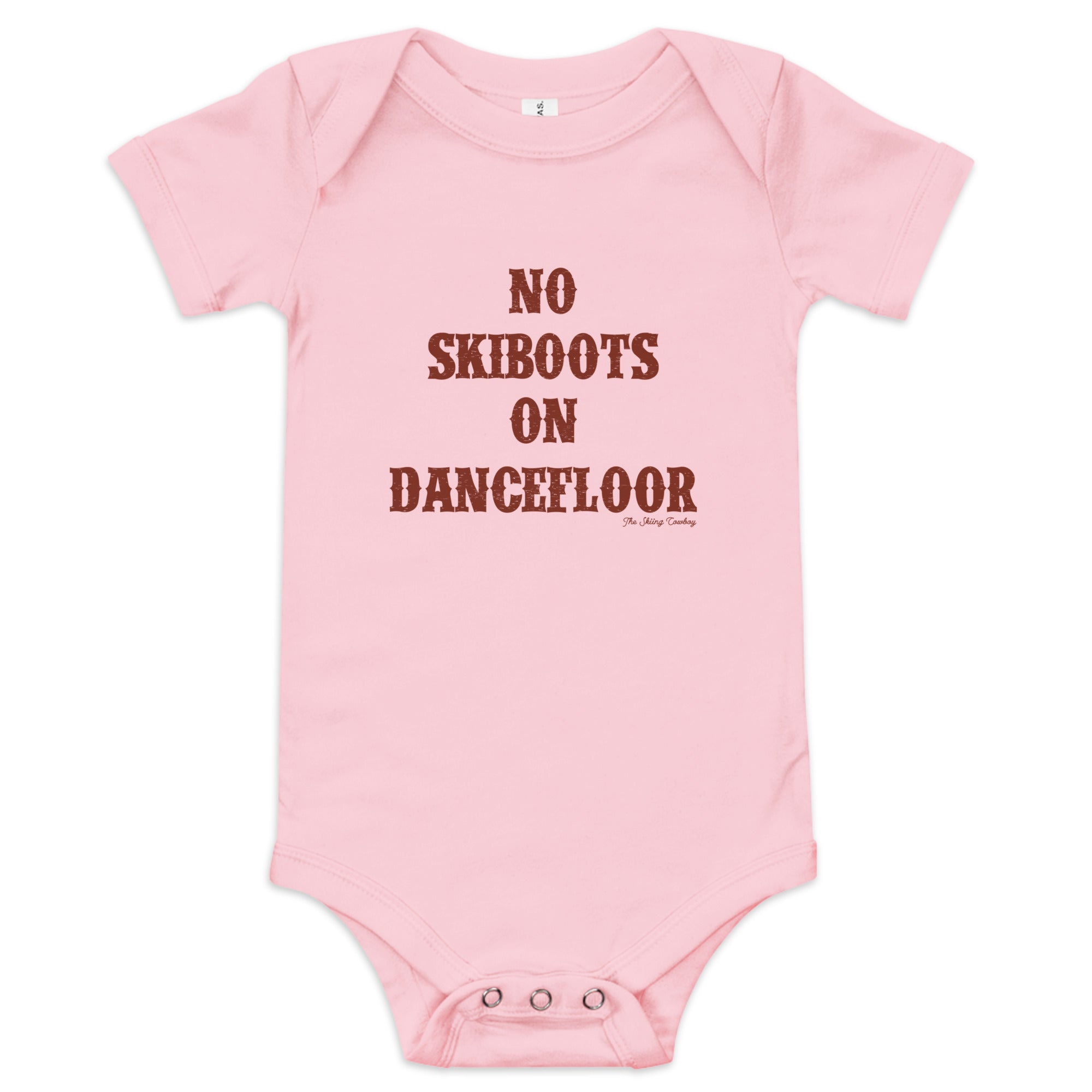 Body à manches courtes bébé No Skiboots on Dancefloor texte foncé