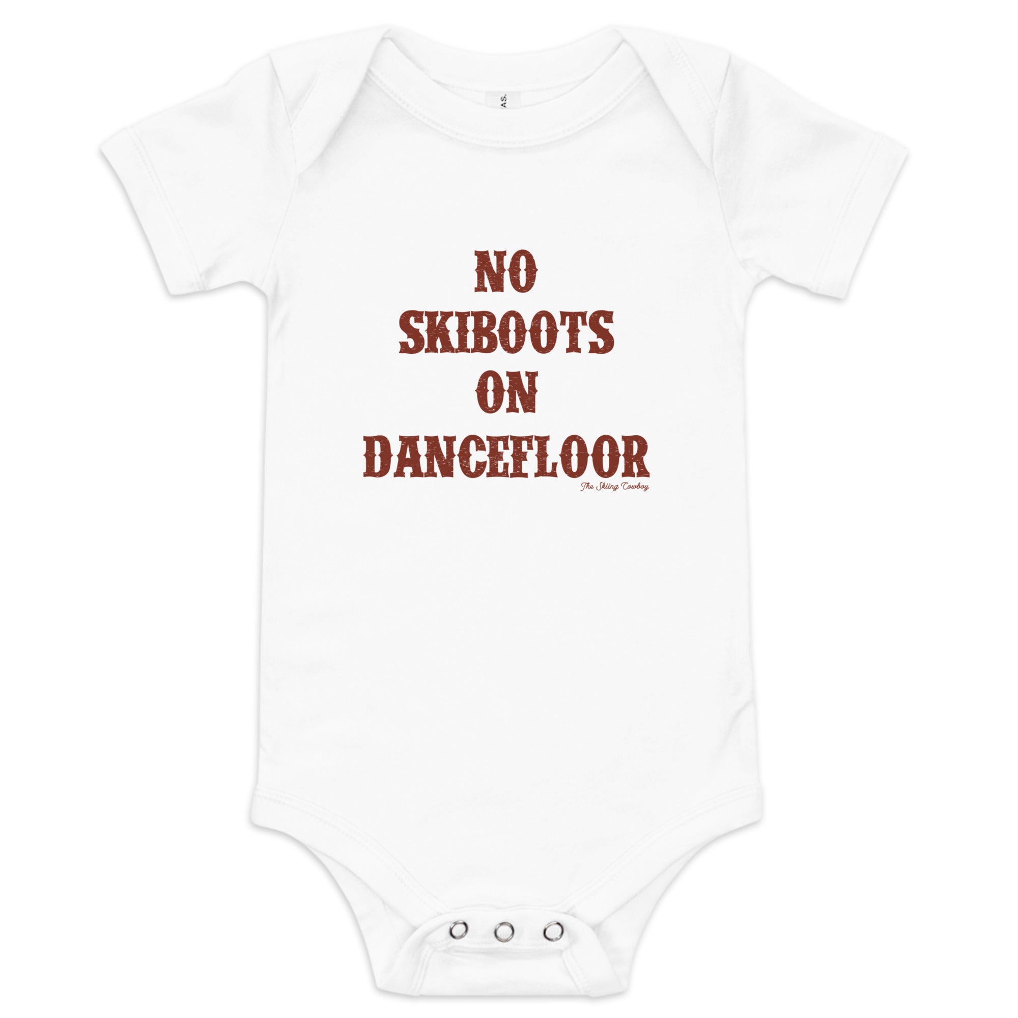 Body à manches courtes bébé No Skiboots on Dancefloor texte foncé