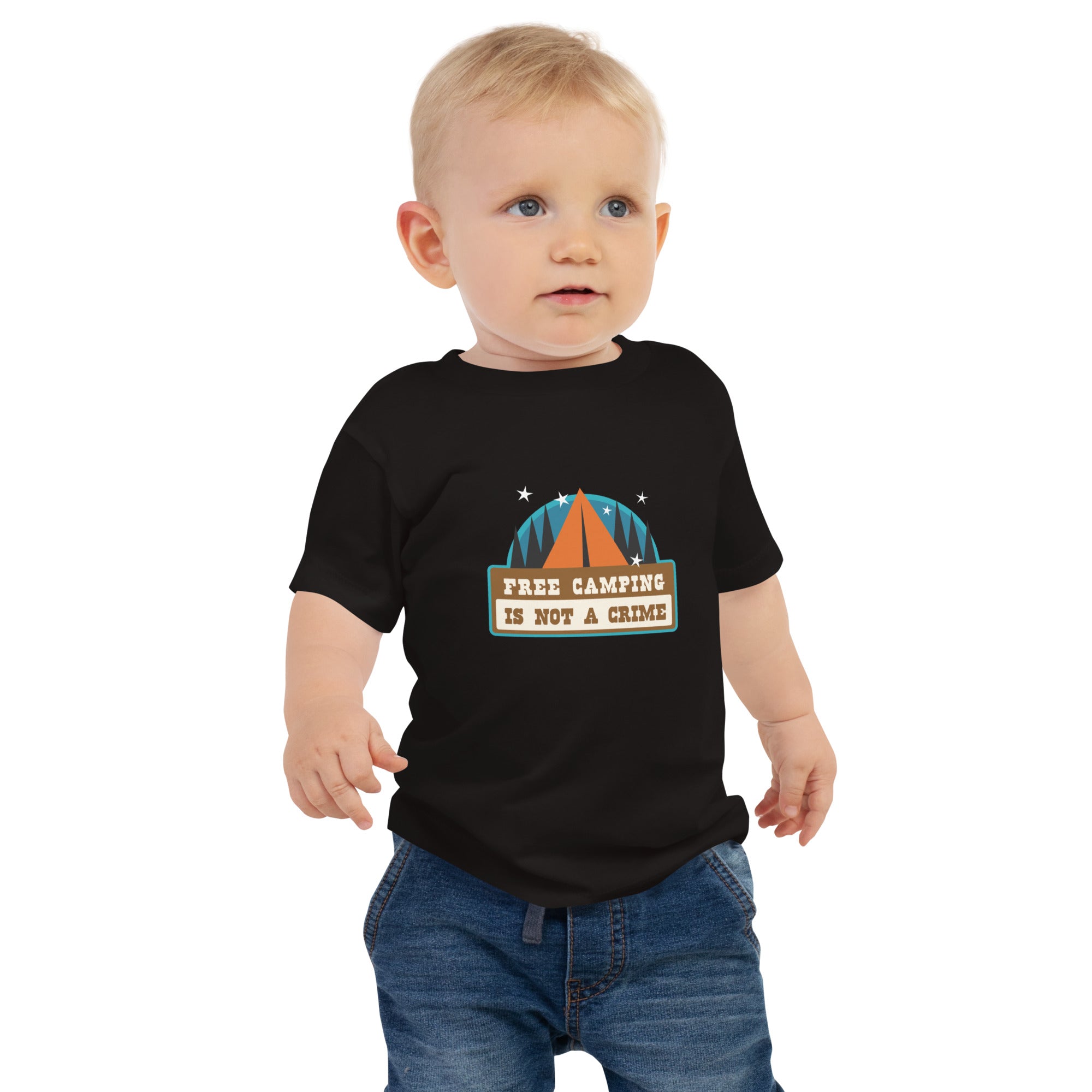 Baby T-shirt Free camping is not a crime graphic