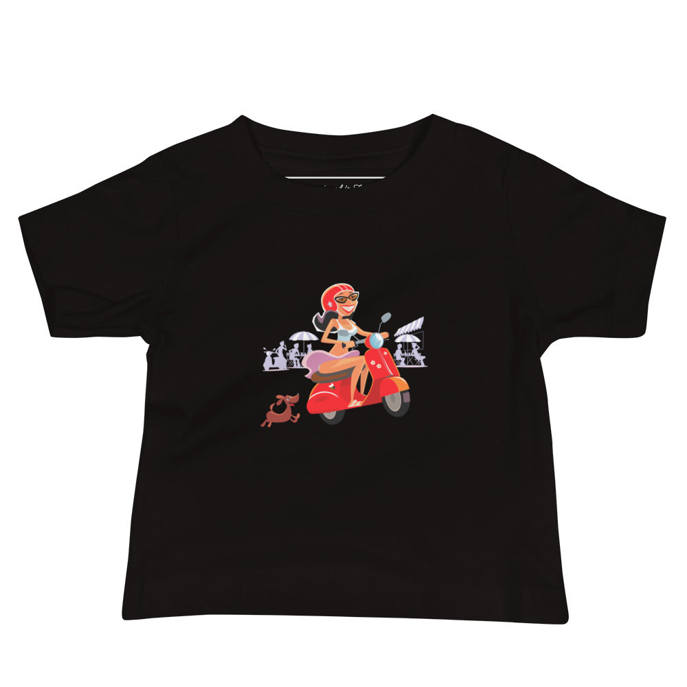 T-shirt pour bébé Vespa Girl in St Tropez