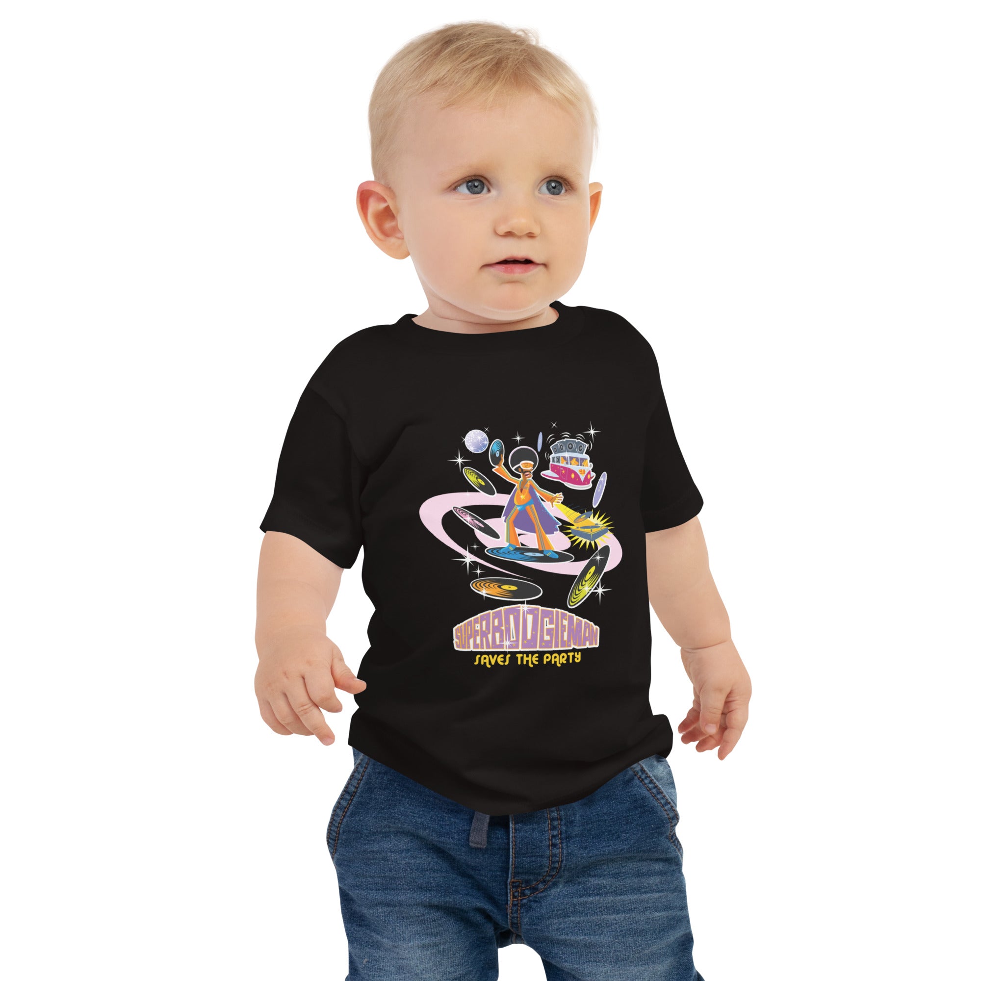 Baby T-shirt Superboogieman Saves the Party