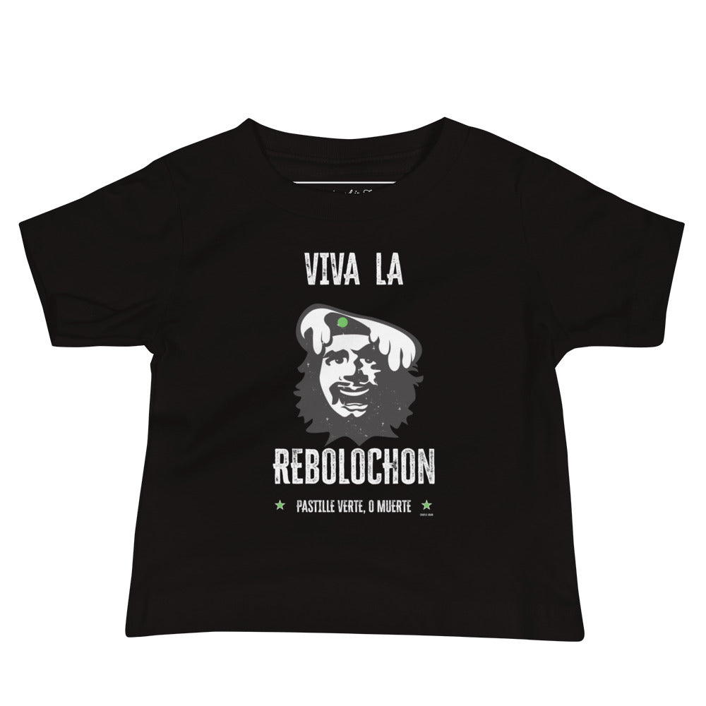 T-shirt pour bébé Viva la Rebolochon sur fond noir