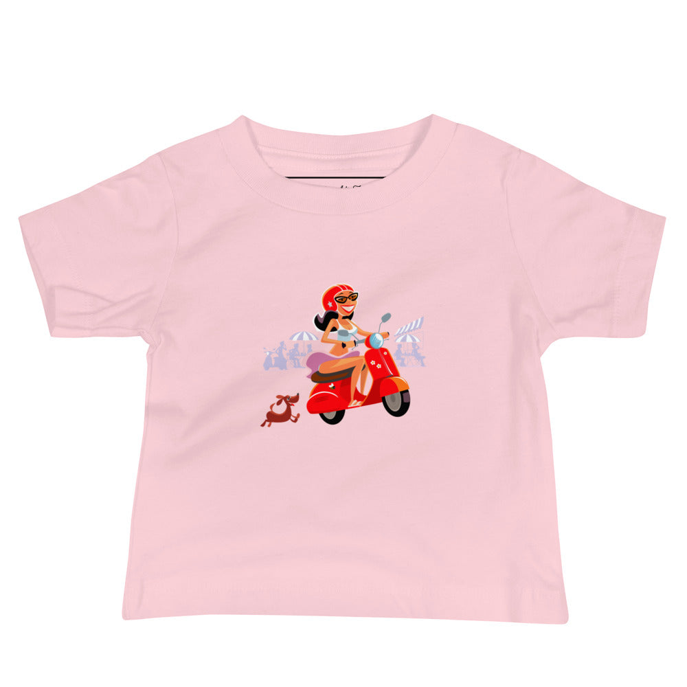 T-shirt pour bébé Vespa Girl in St Tropez