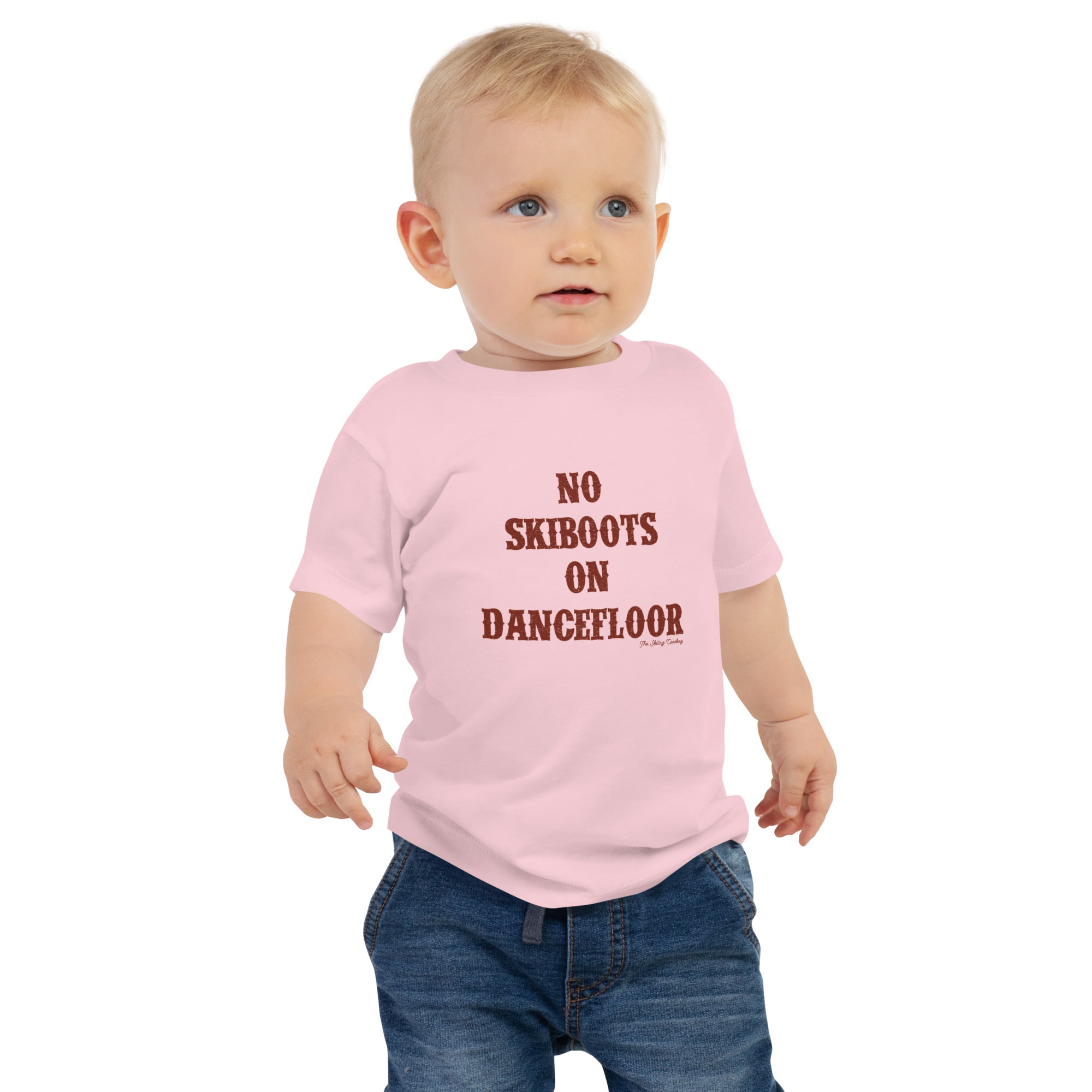 T-shirt pour bébé No Skiboots on Dancefloor texte foncé