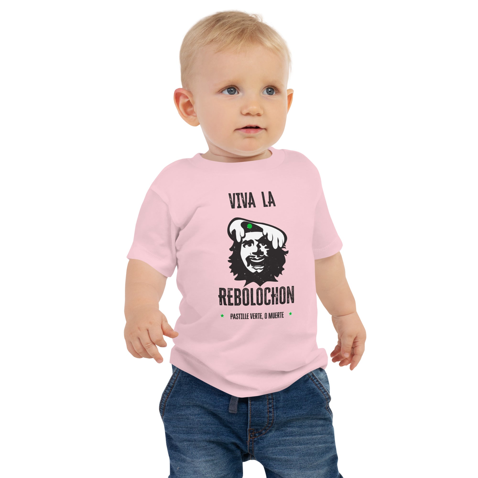 T-shirt pour bébé Viva la Rebolochon sur fond clair