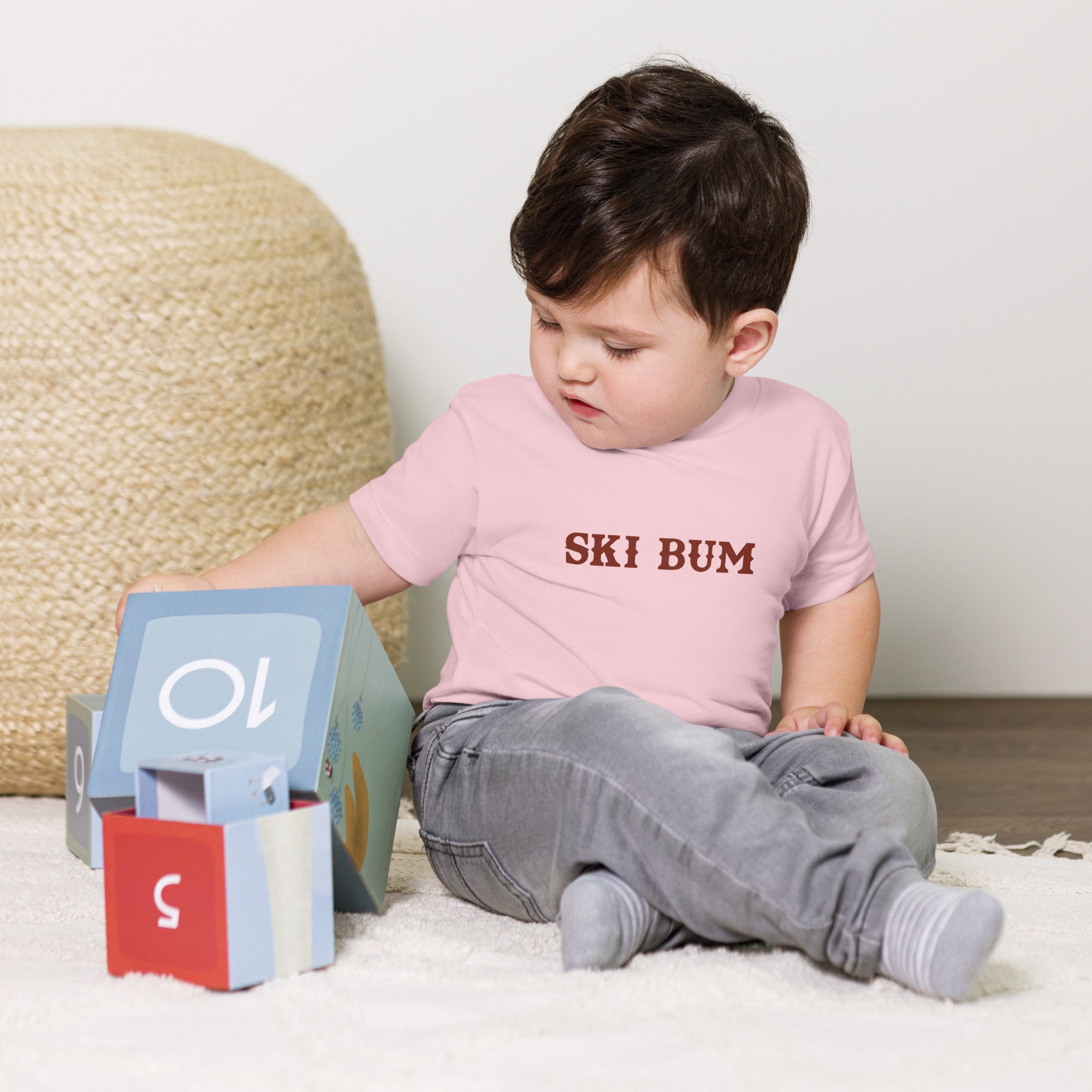 Baby T-shirt Ski Bum on light colors