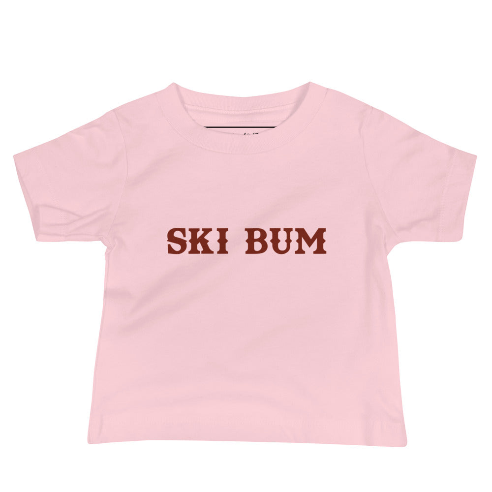 T-shirt pour bébé Ski Bum sur fond clair