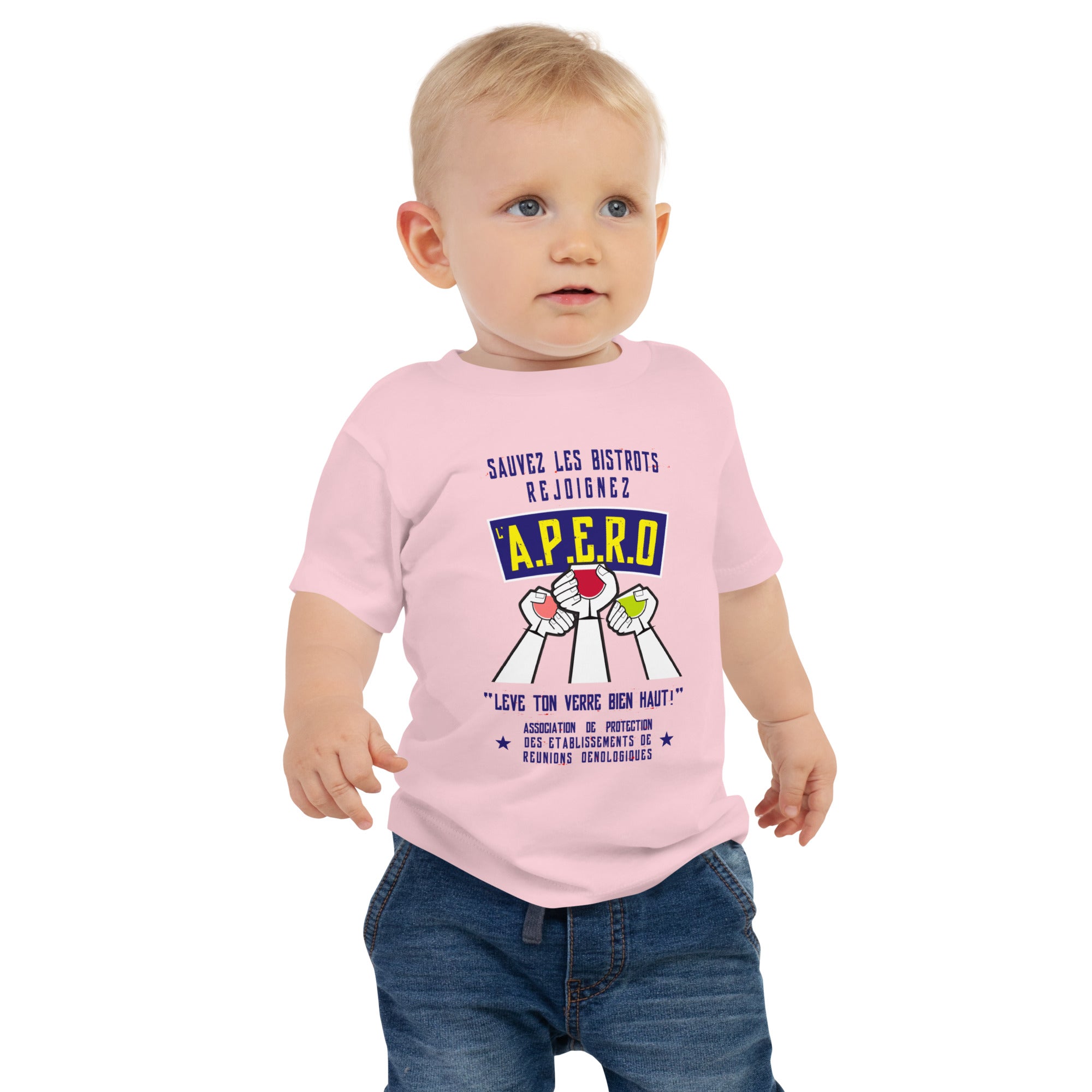 Baby T-shirt Sauvez les Bistrots, rejoignez l'Apéro on light colors