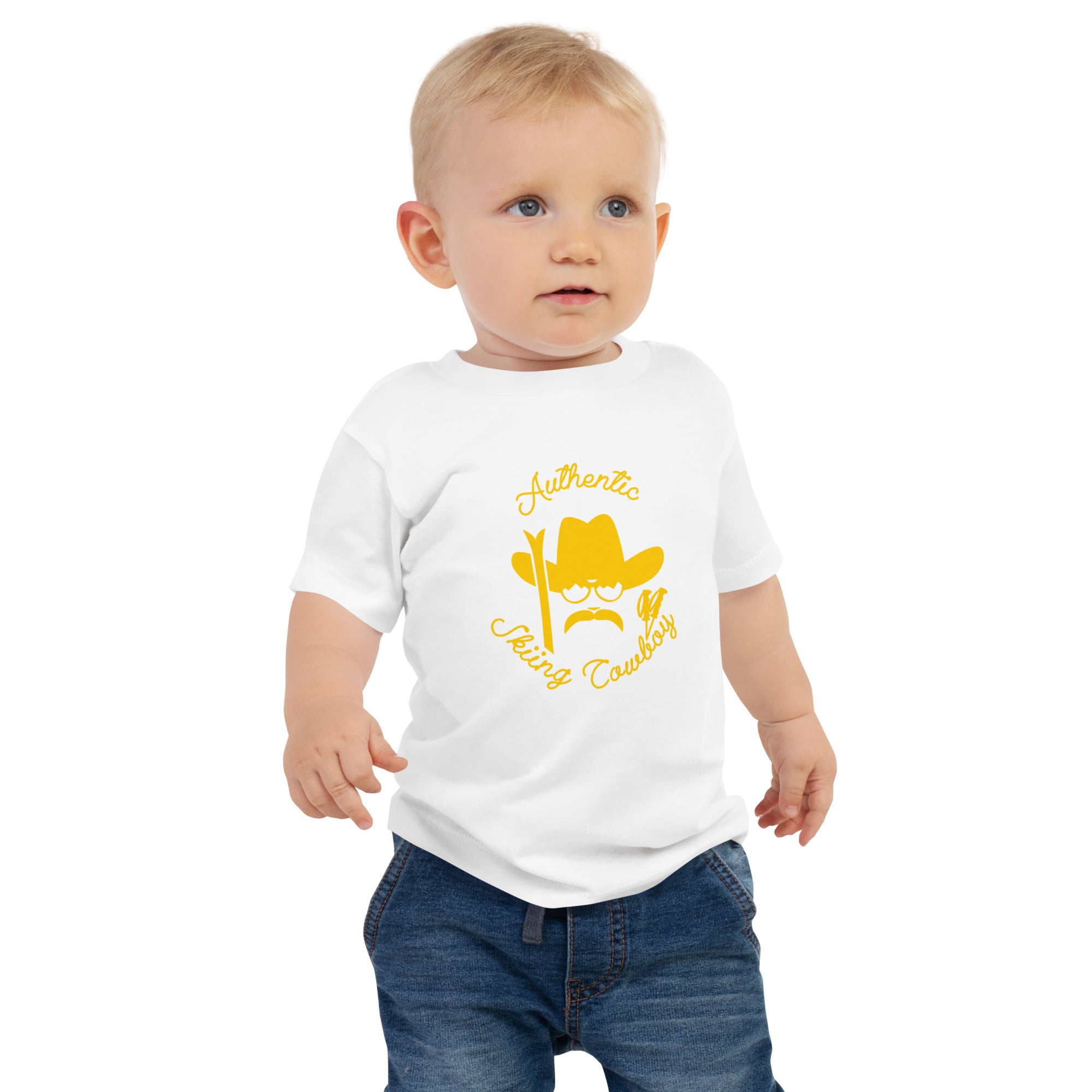 Baby T-shirt Authentic Skiing Cowboy Gold