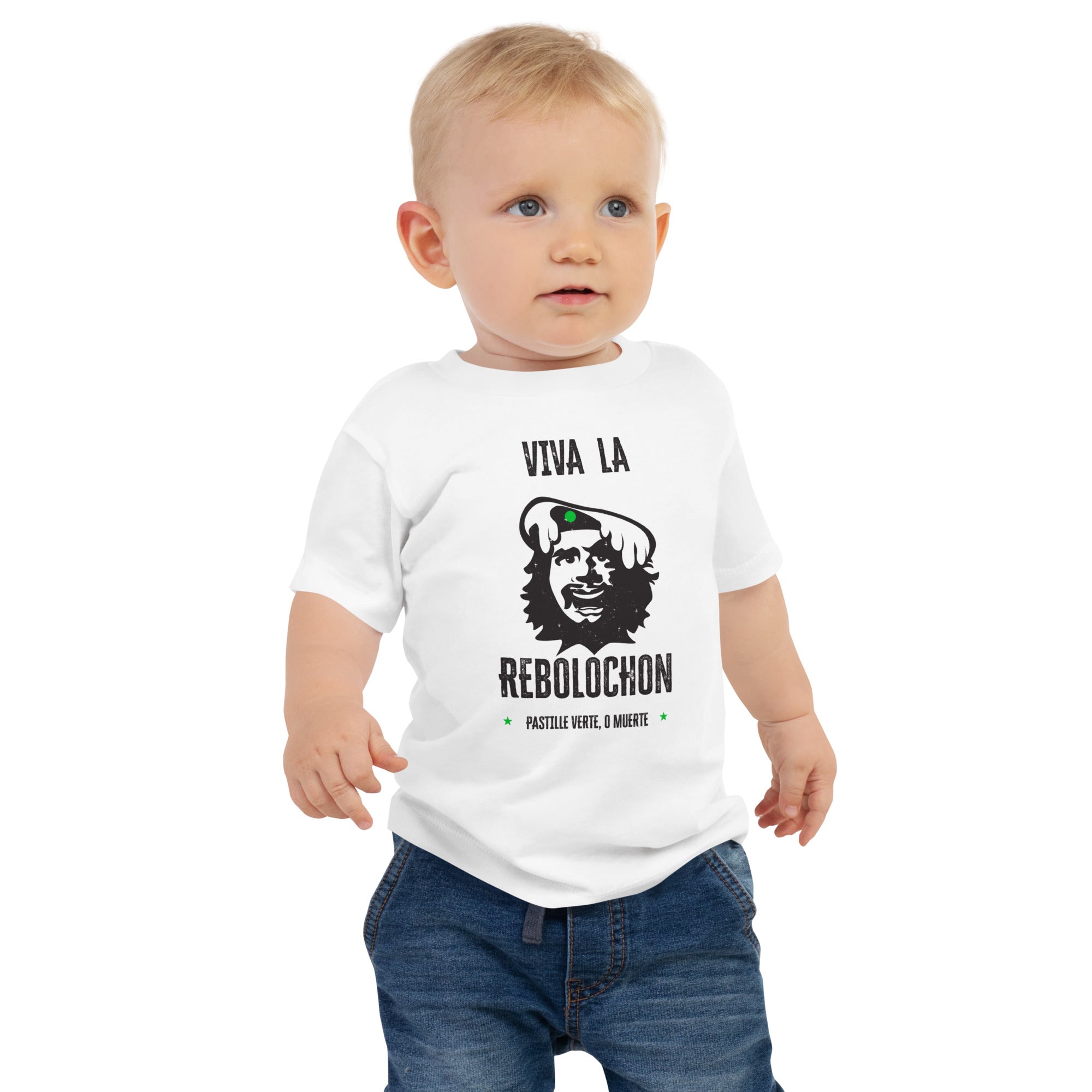 T-shirt pour bébé Viva la Rebolochon sur fond clair