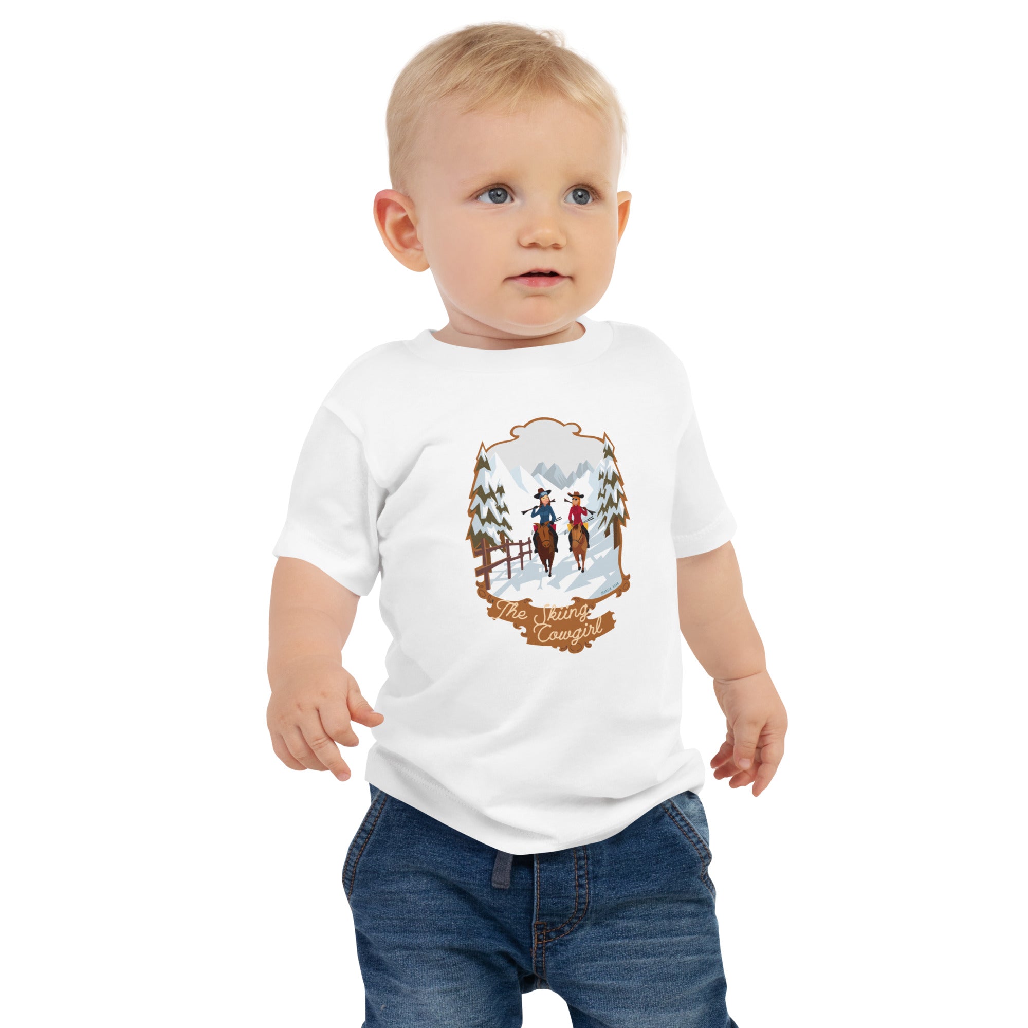 T-shirt pour bébé The Skiing Cowgirl