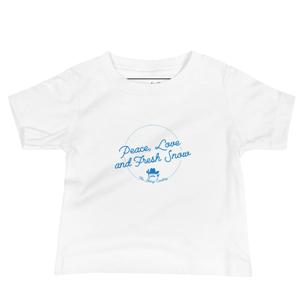 T-shirt pour bébé Peace, Love and Fresh Snow