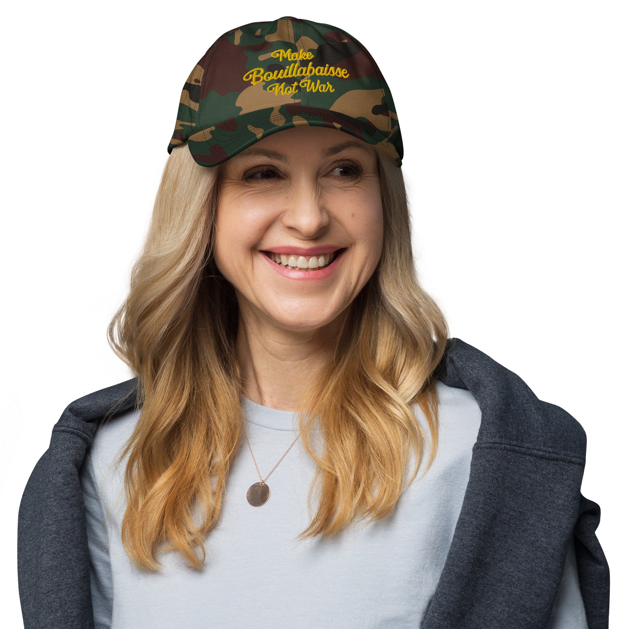 Casquette de Baseball camouflage Make Bouillabaisse Not War