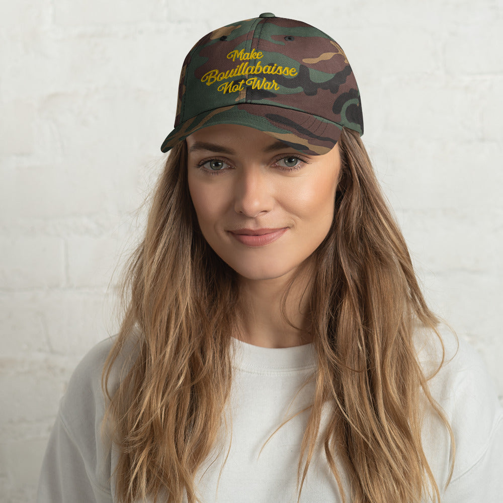 Casquette de Baseball camouflage Make Bouillabaisse Not War