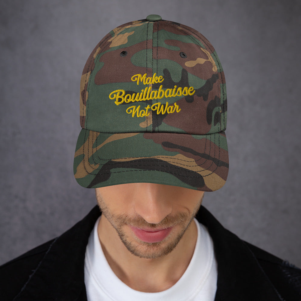 Casquette de Baseball camouflage Make Bouillabaisse Not War