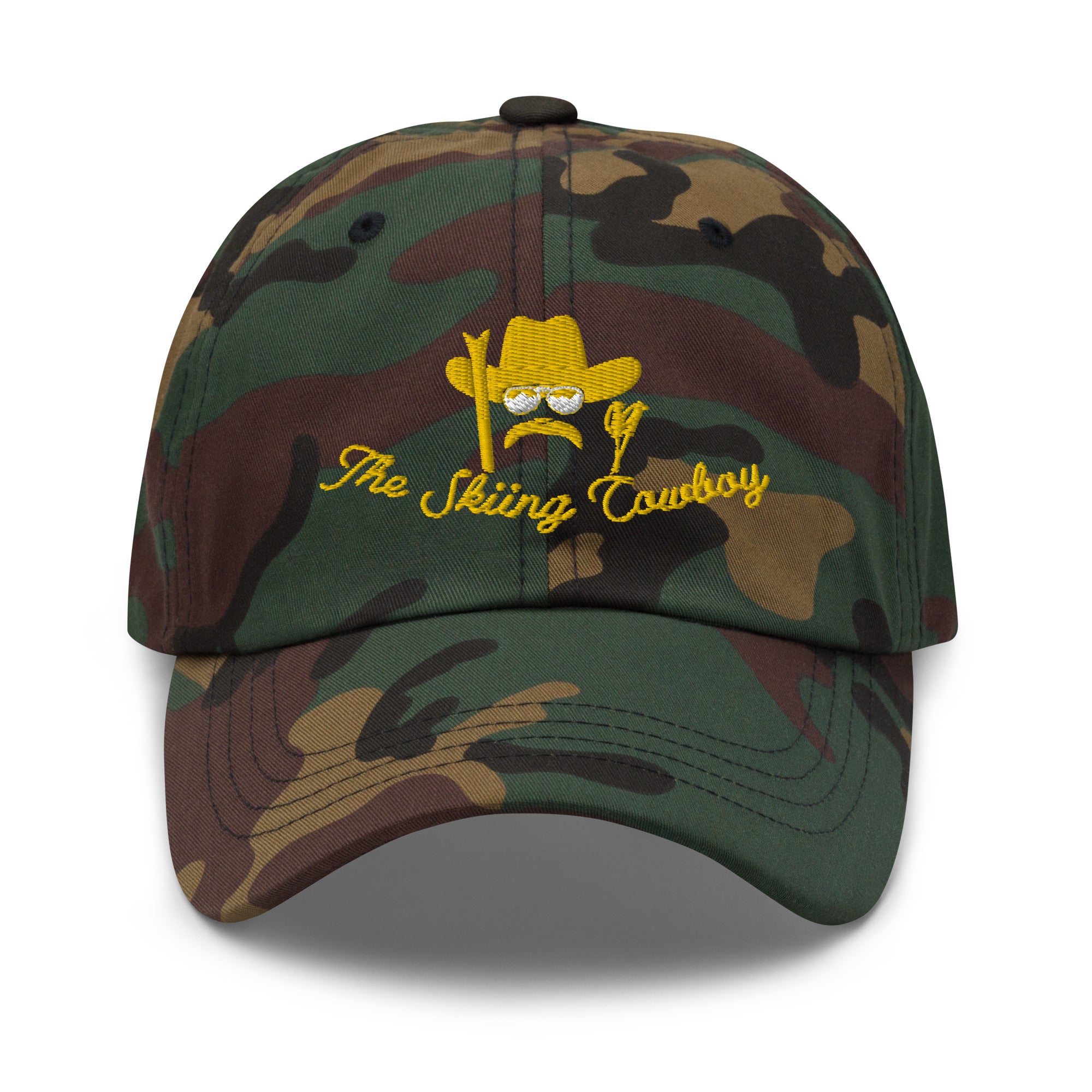 Camo Dad hat The Skiing Cowboy Gold