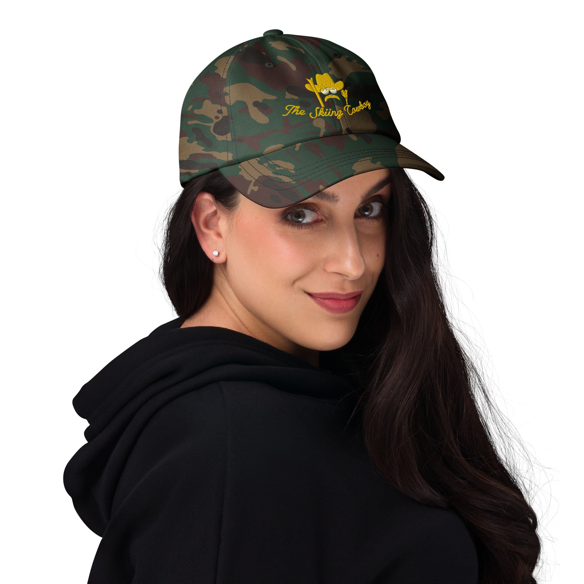 Camo Dad hat The Skiing Cowboy Gold