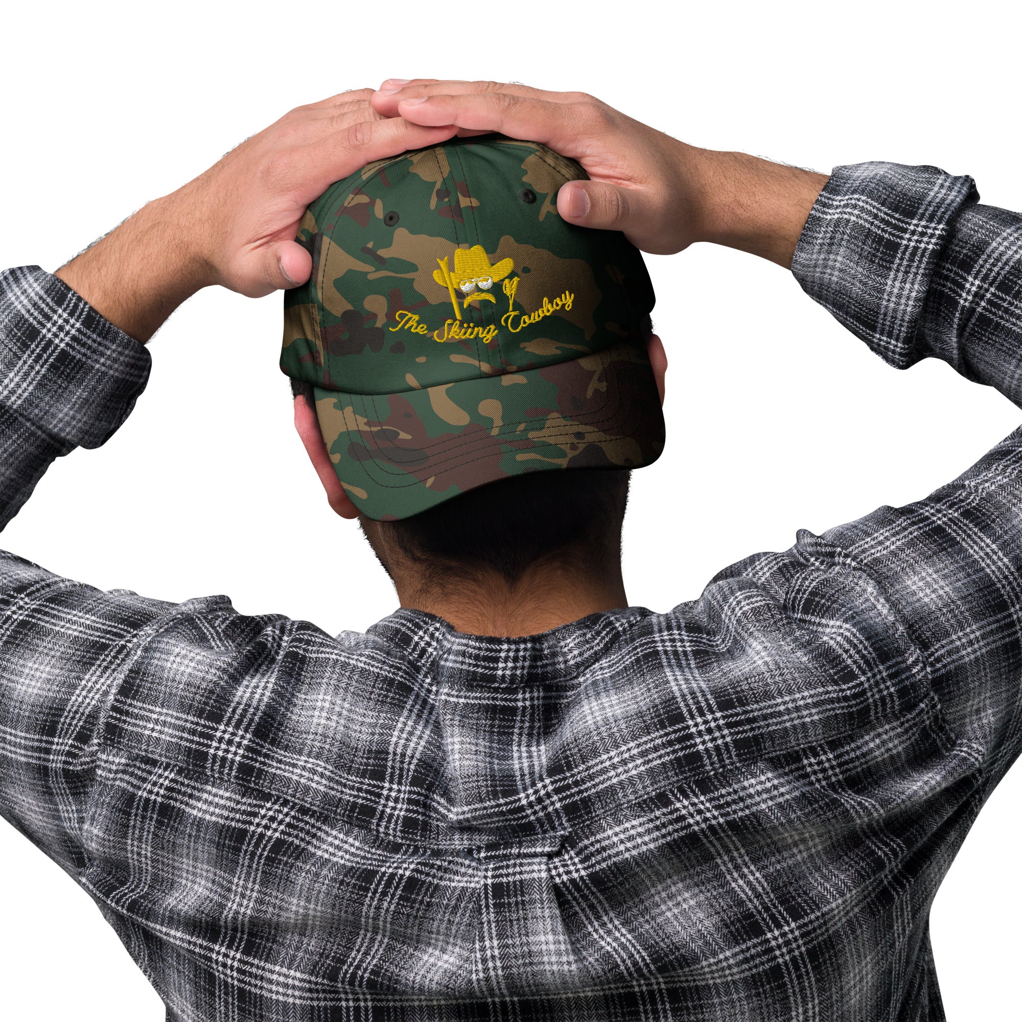 Camo Dad hat The Skiing Cowboy Gold