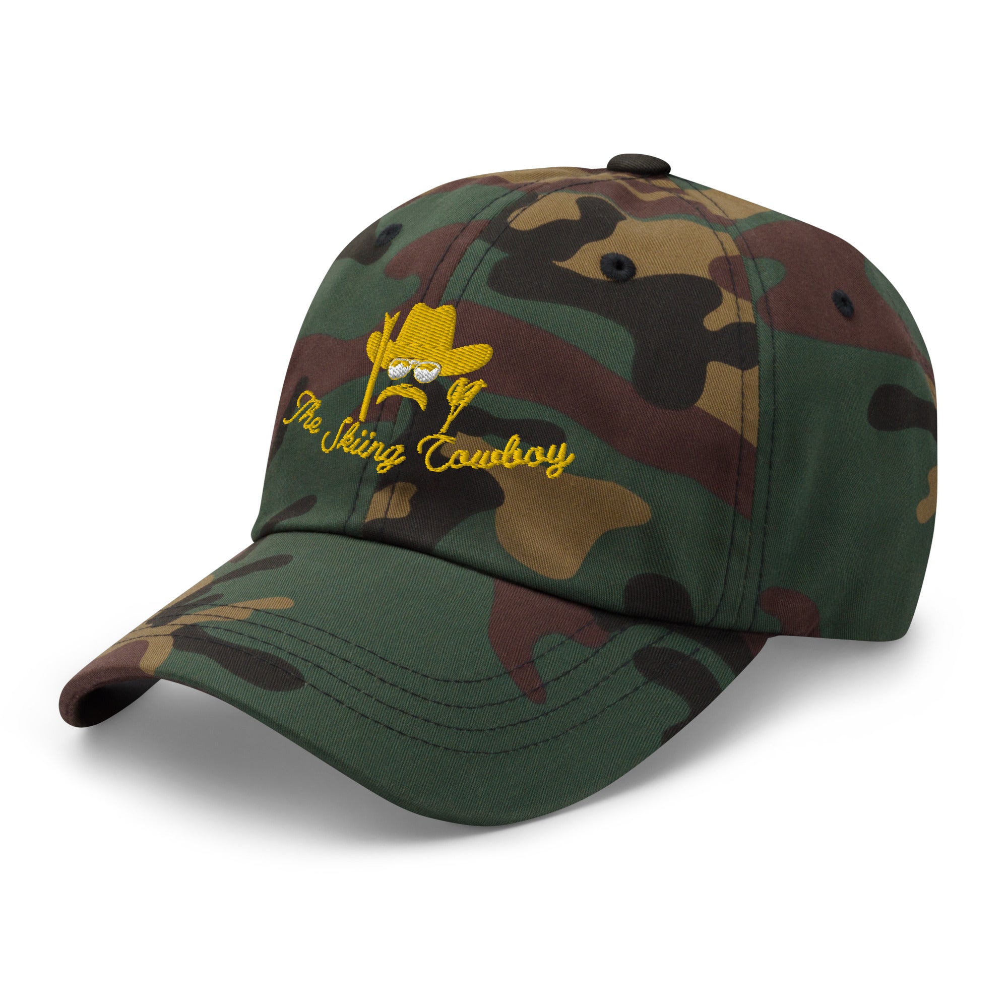 Camo Dad hat The Skiing Cowboy Gold