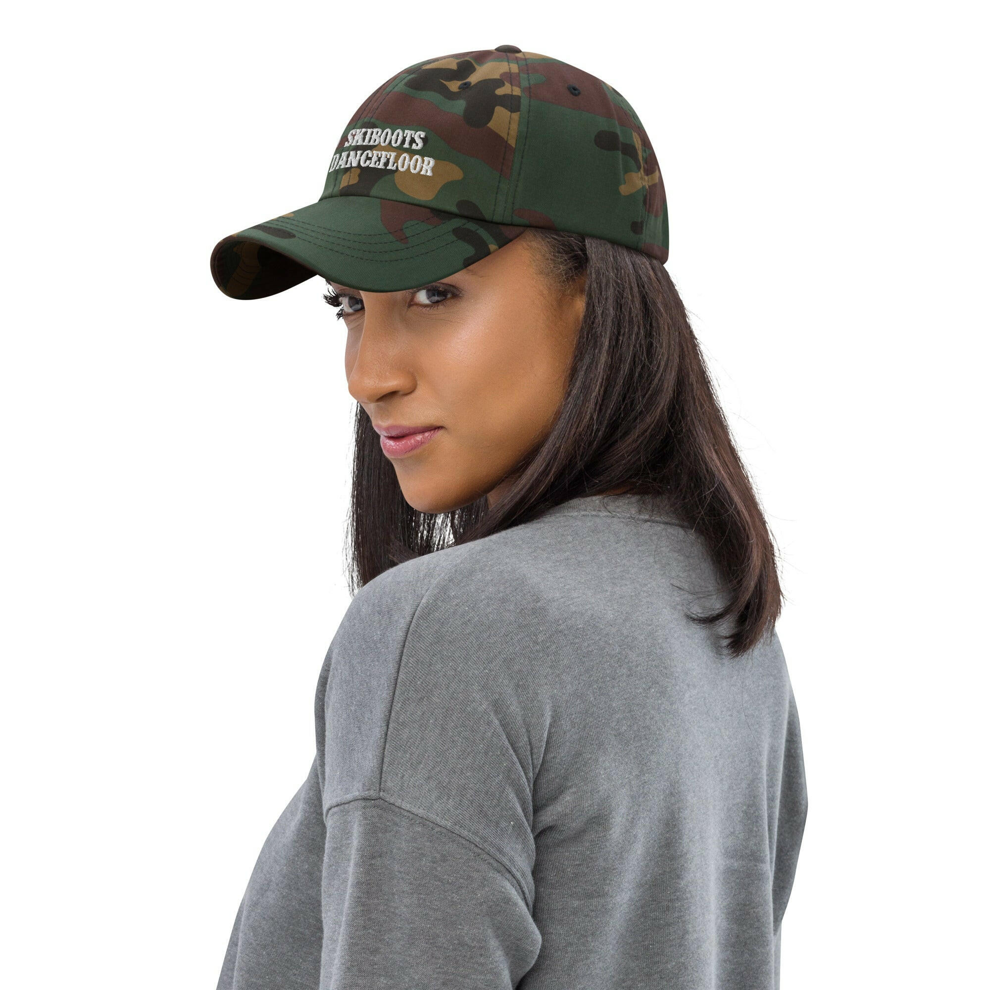 Camo Dad hat No Skiboots on Dancefloor