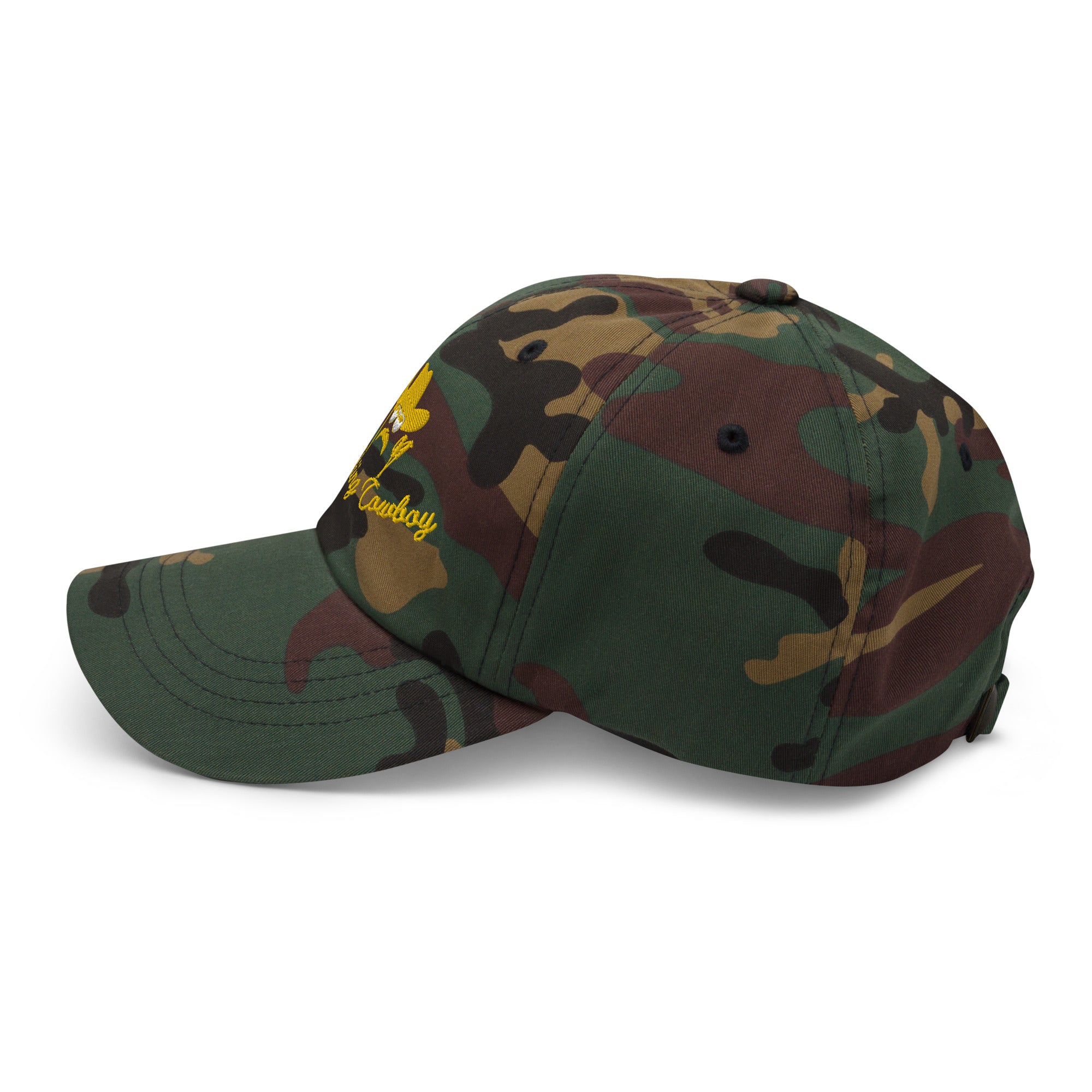 Camo Dad hat The Skiing Cowboy Gold