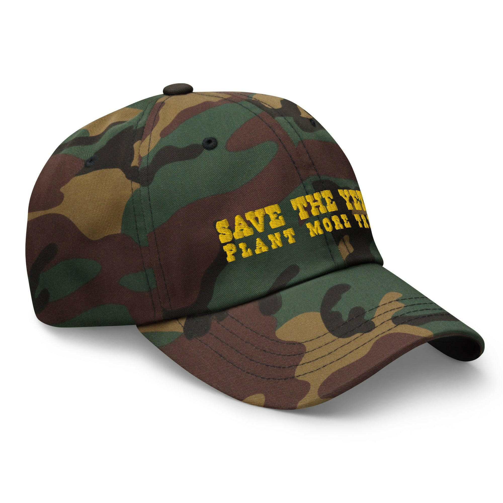 Camo Dad hat Save the Yetis, Plant more Trees